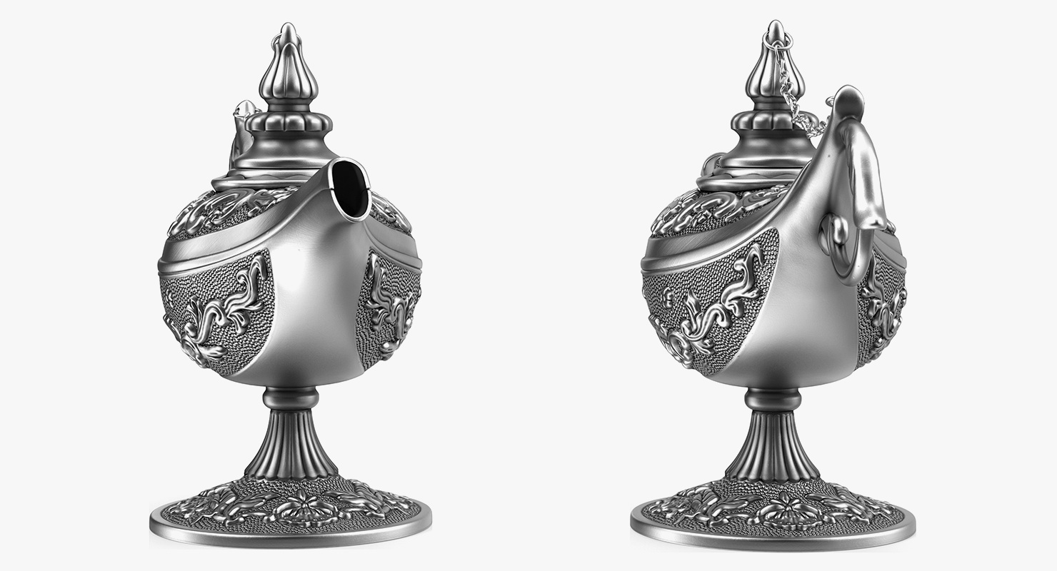 3D model Antique Silver Magic Lamp