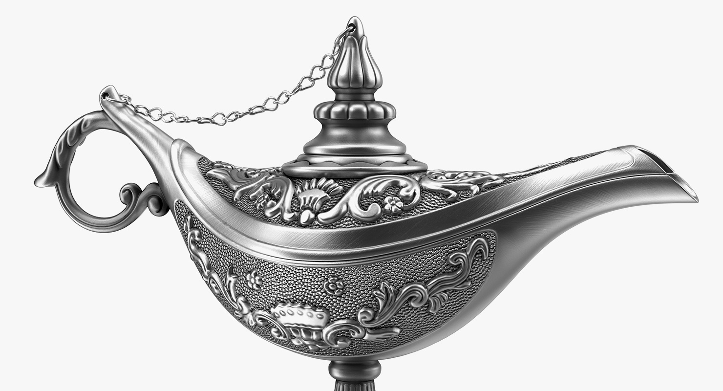 3D model Antique Silver Magic Lamp