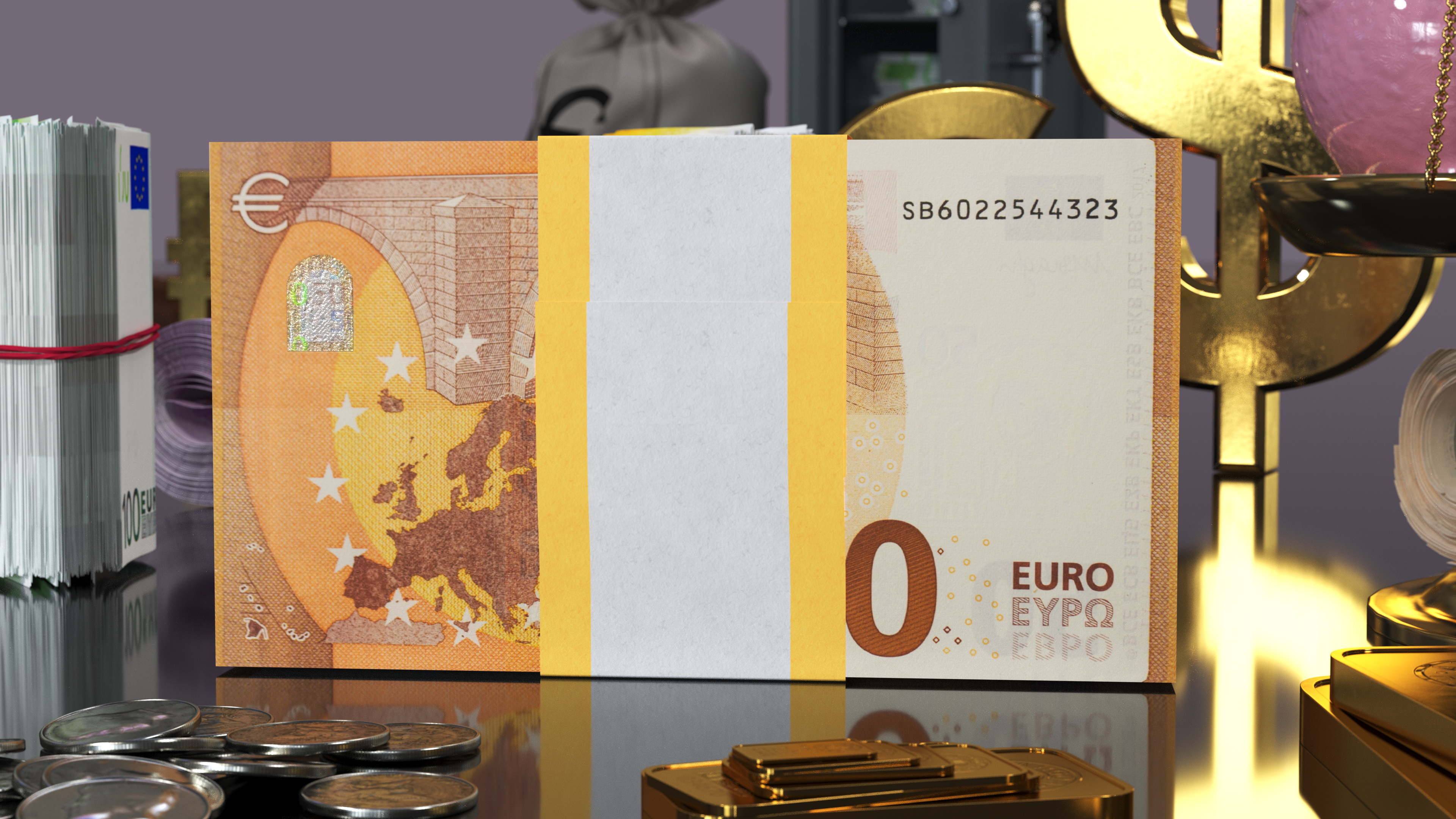 Stack Money 50 Euro 3D model