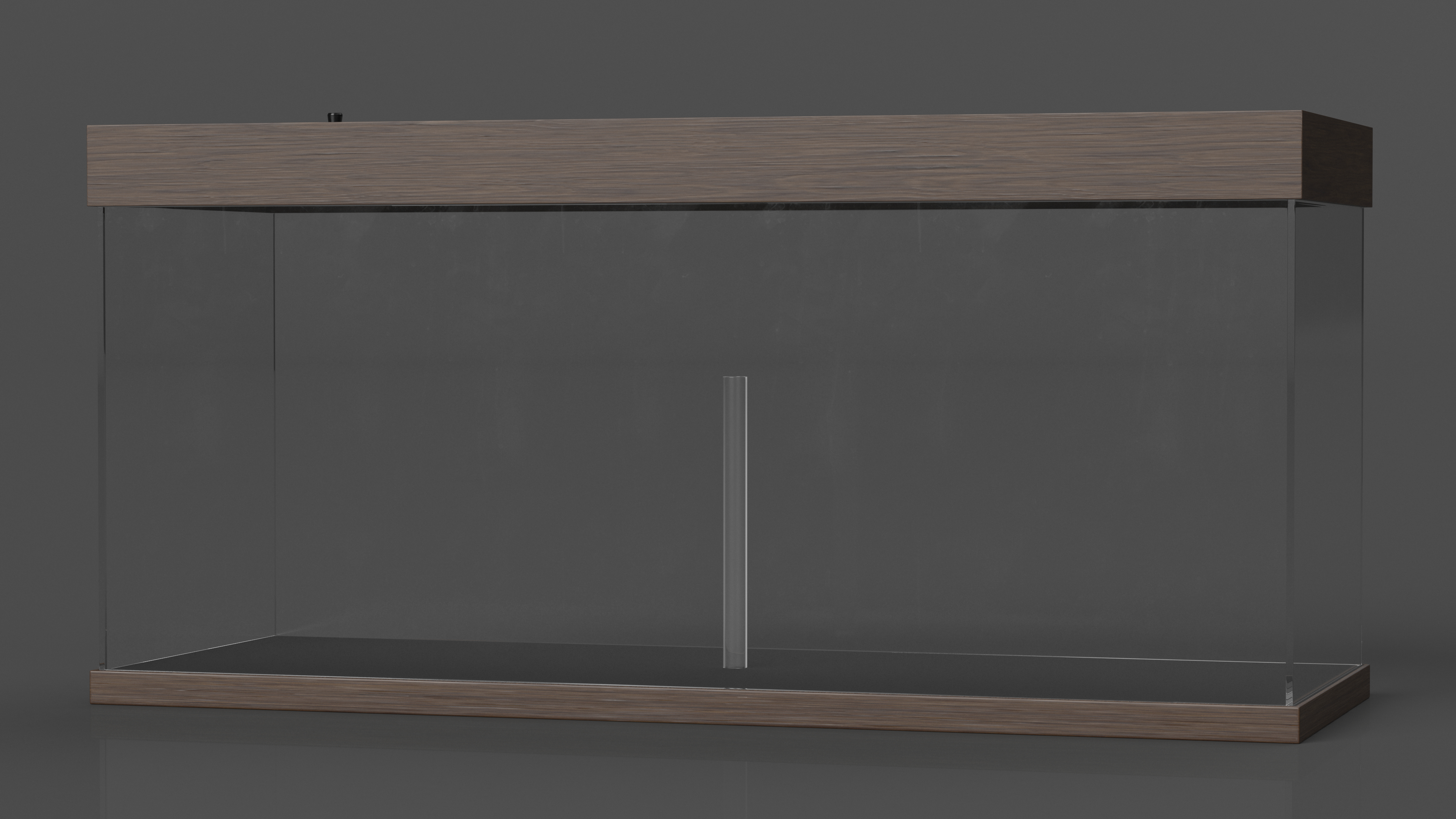 3D Wooden Aquarium Tank Long Empty