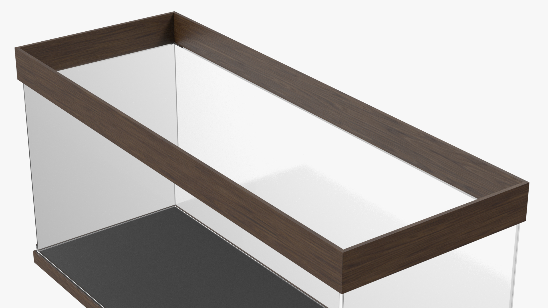 3D Wooden Aquarium Tank Long Empty