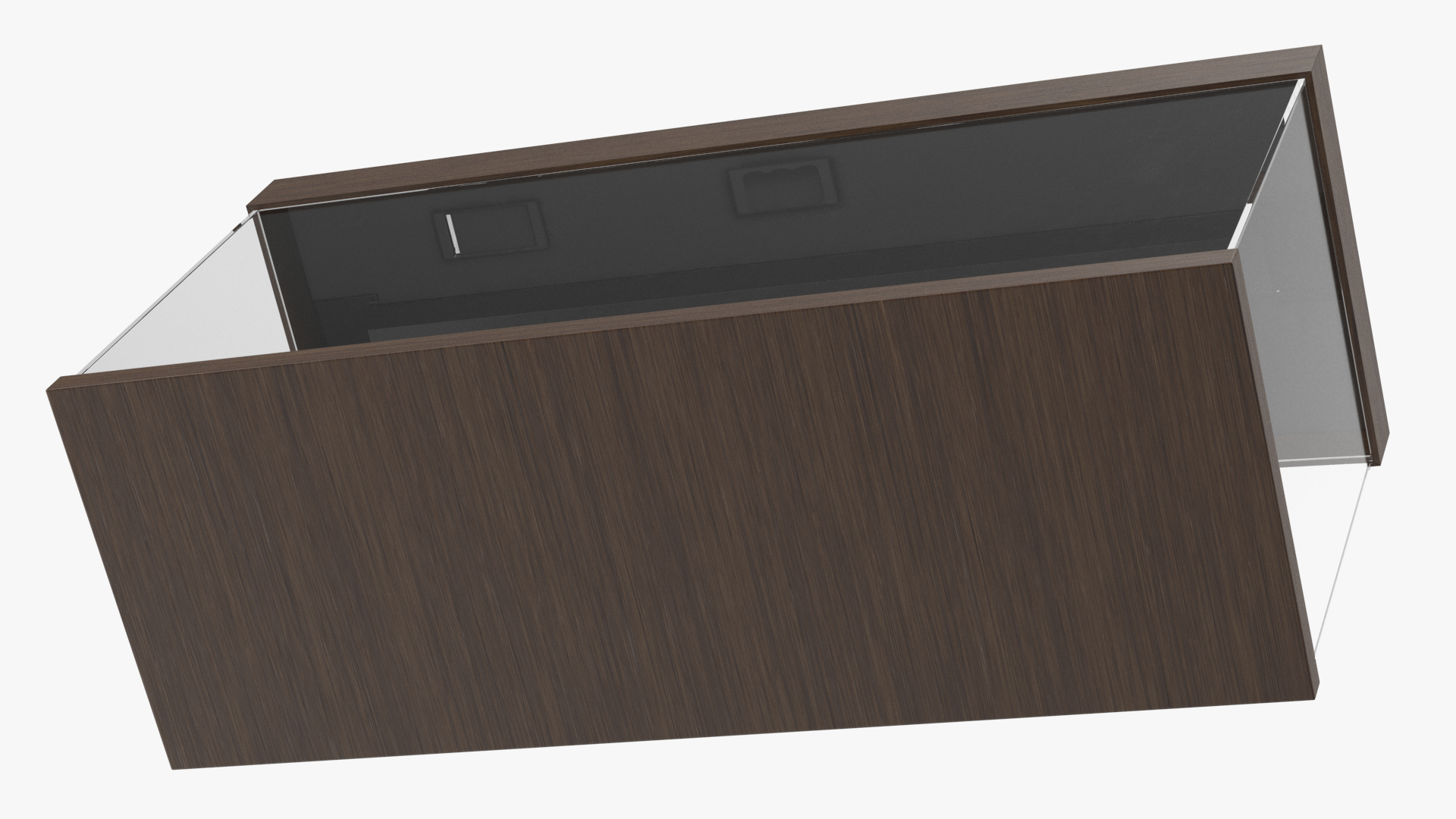 3D Wooden Aquarium Tank Long Empty