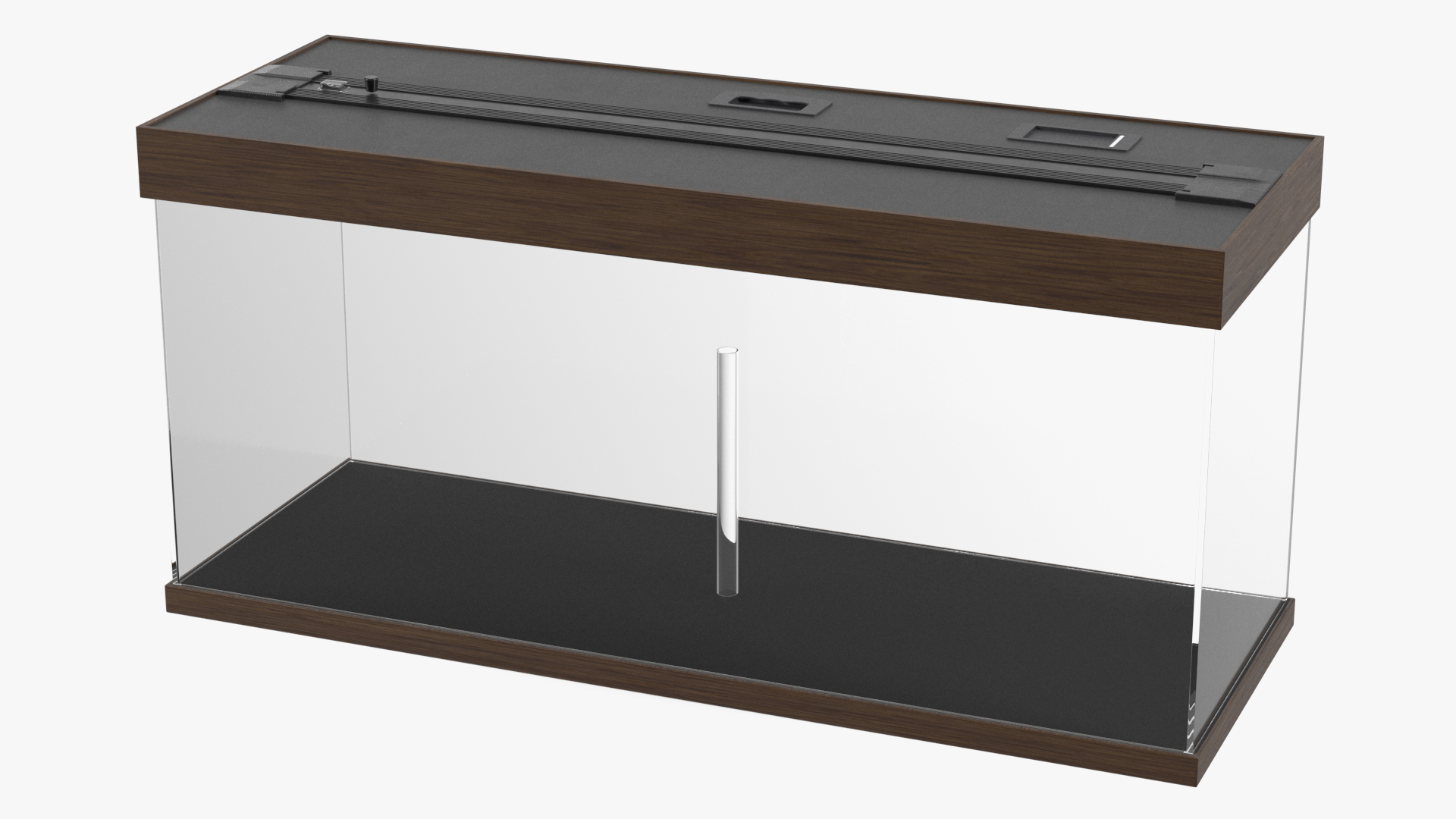 3D Wooden Aquarium Tank Long Empty