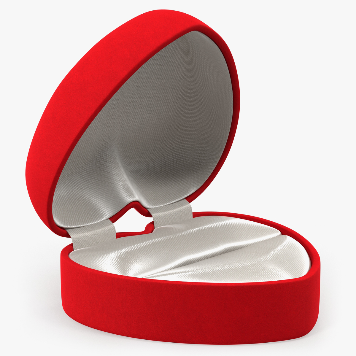 Red Velvet Heart Shaped Empty Gift Box