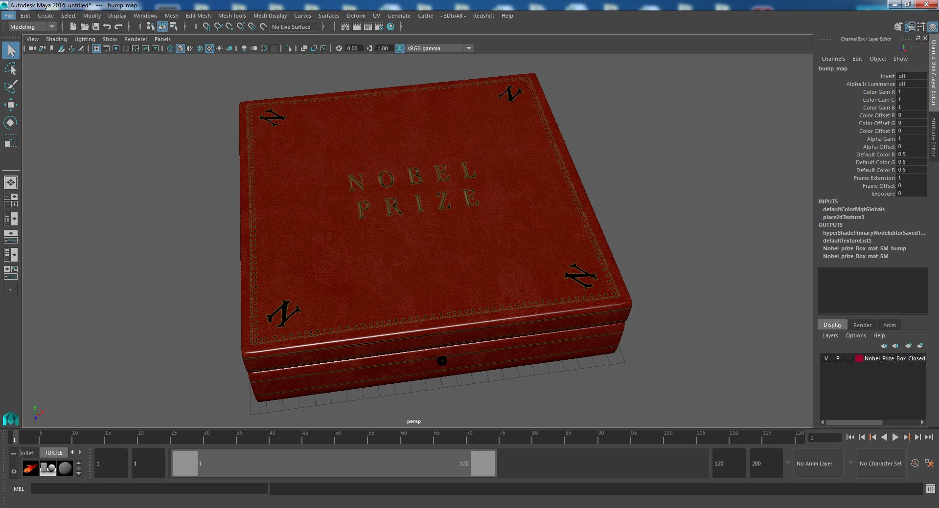 Nobel Prize Box Closed 3D