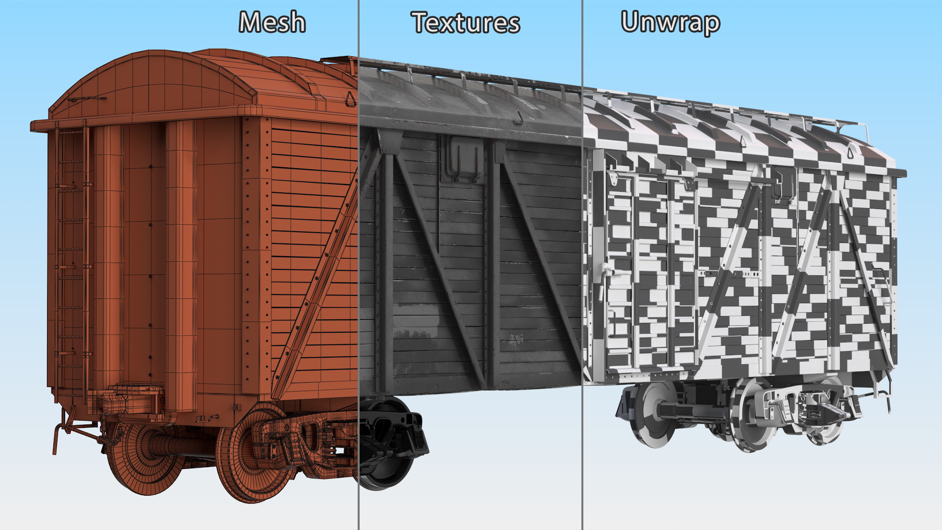 Cargo Wagon Black 3D