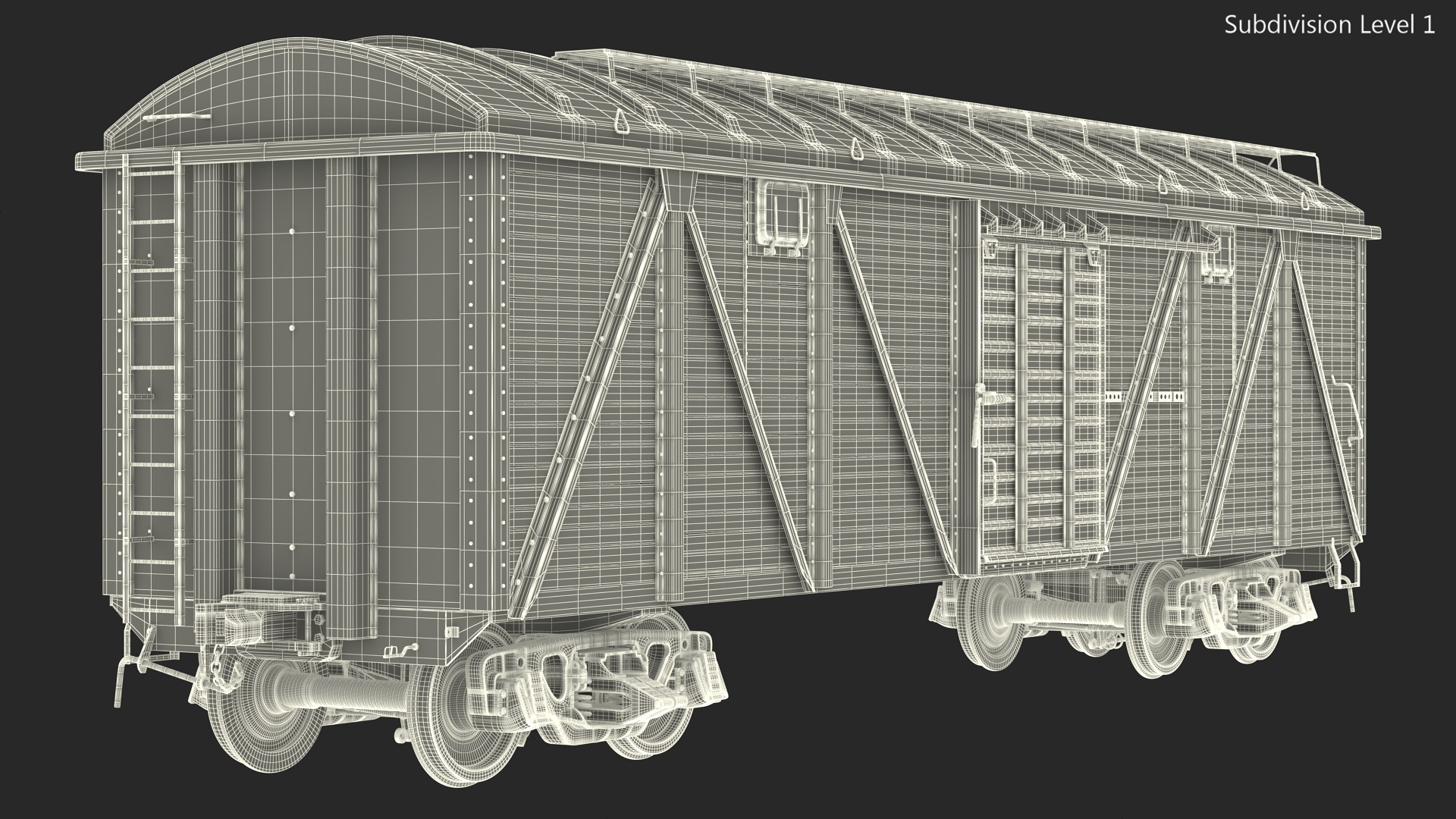 Cargo Wagon Black 3D