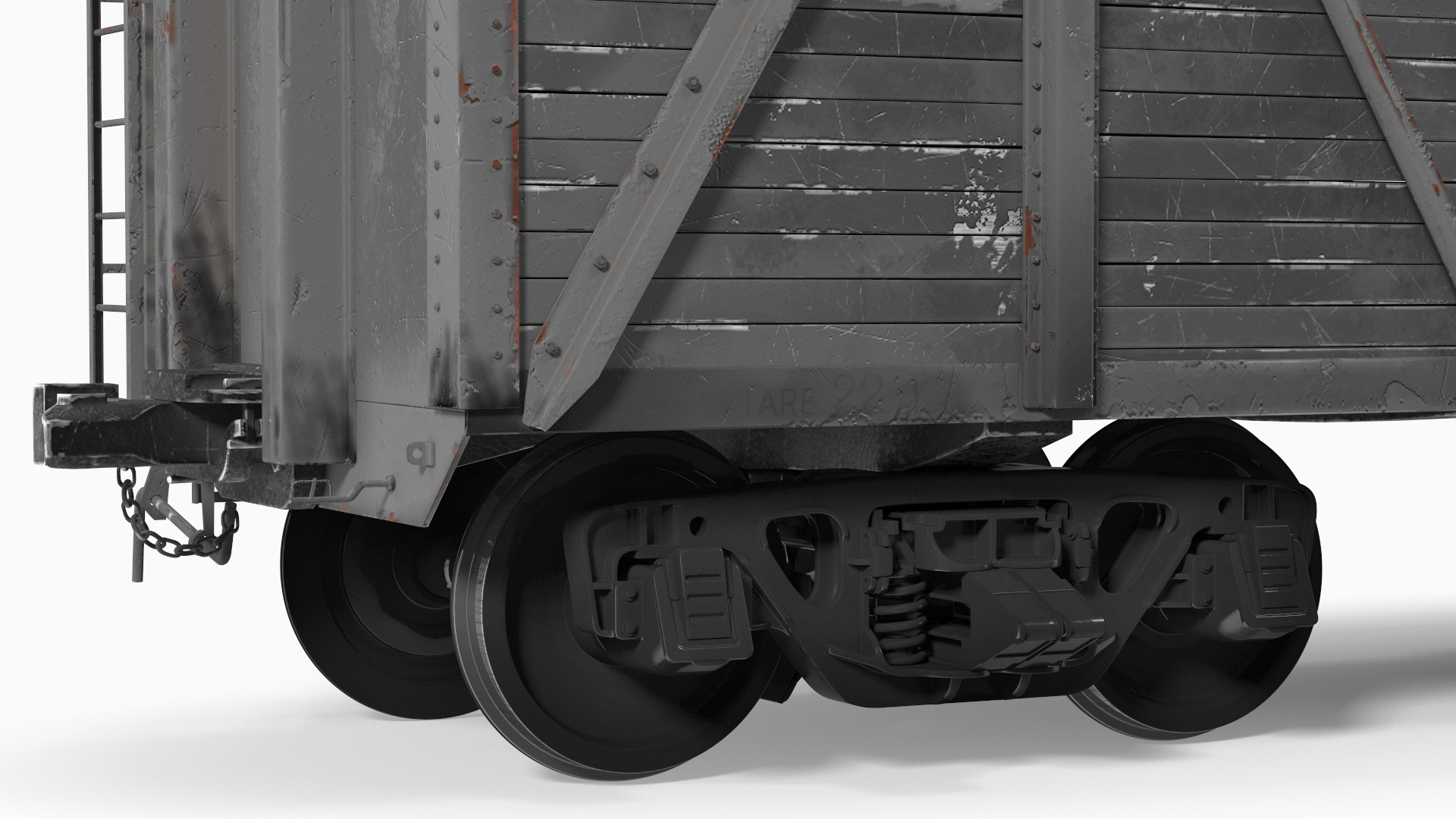 Cargo Wagon Black 3D