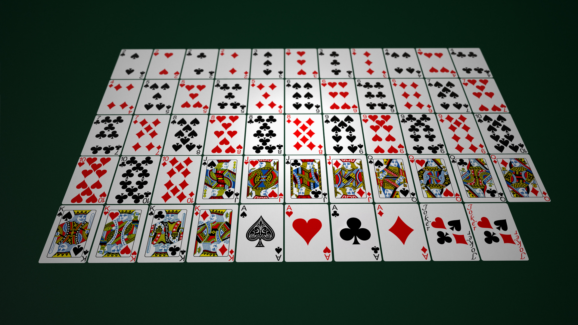 3D Full Deck of Playing Cards
