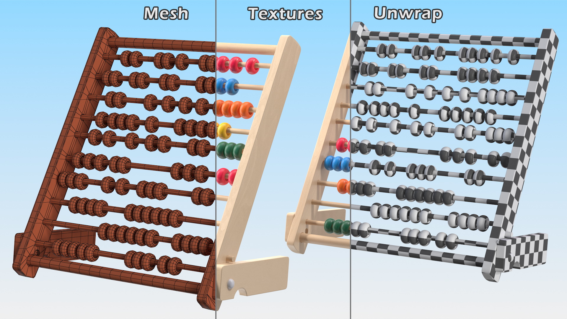3D model Kids Educational Wooden Abacus