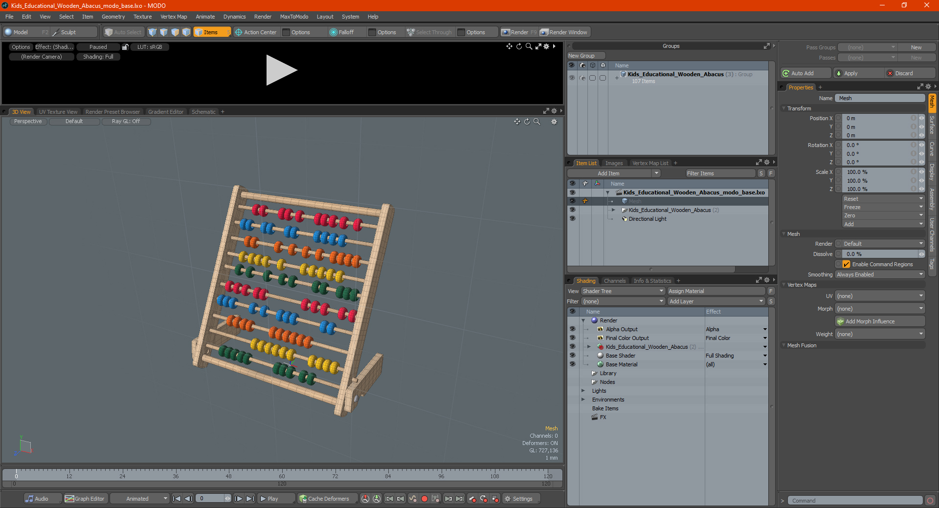 3D model Kids Educational Wooden Abacus