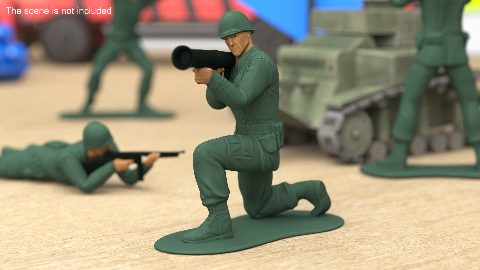 3D model Toy Soldier with Rocket Launcher Bazooka