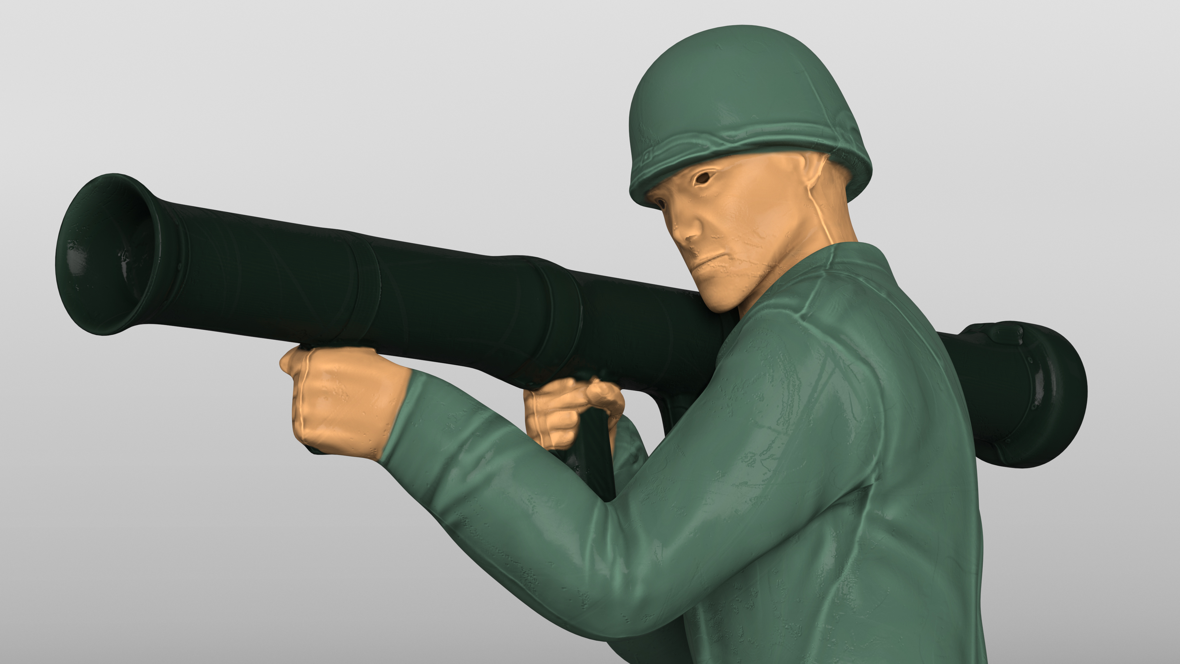 3D model Toy Soldier with Rocket Launcher Bazooka