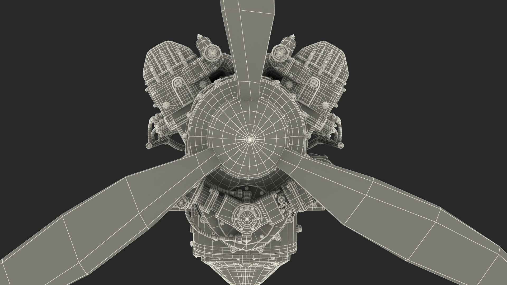 V12 Piston Aero Engine 3D
