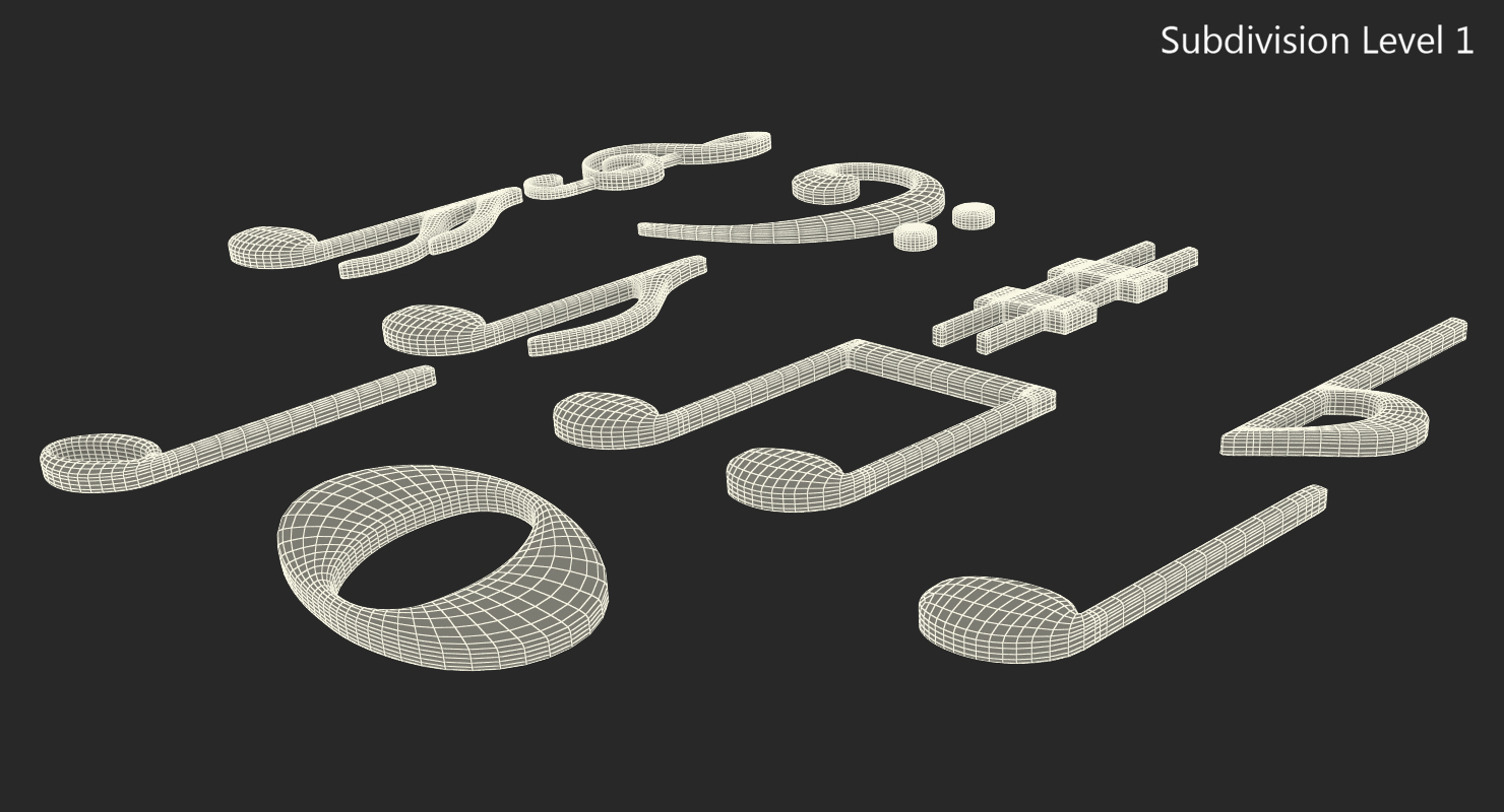 3D Plastic Musical Notes