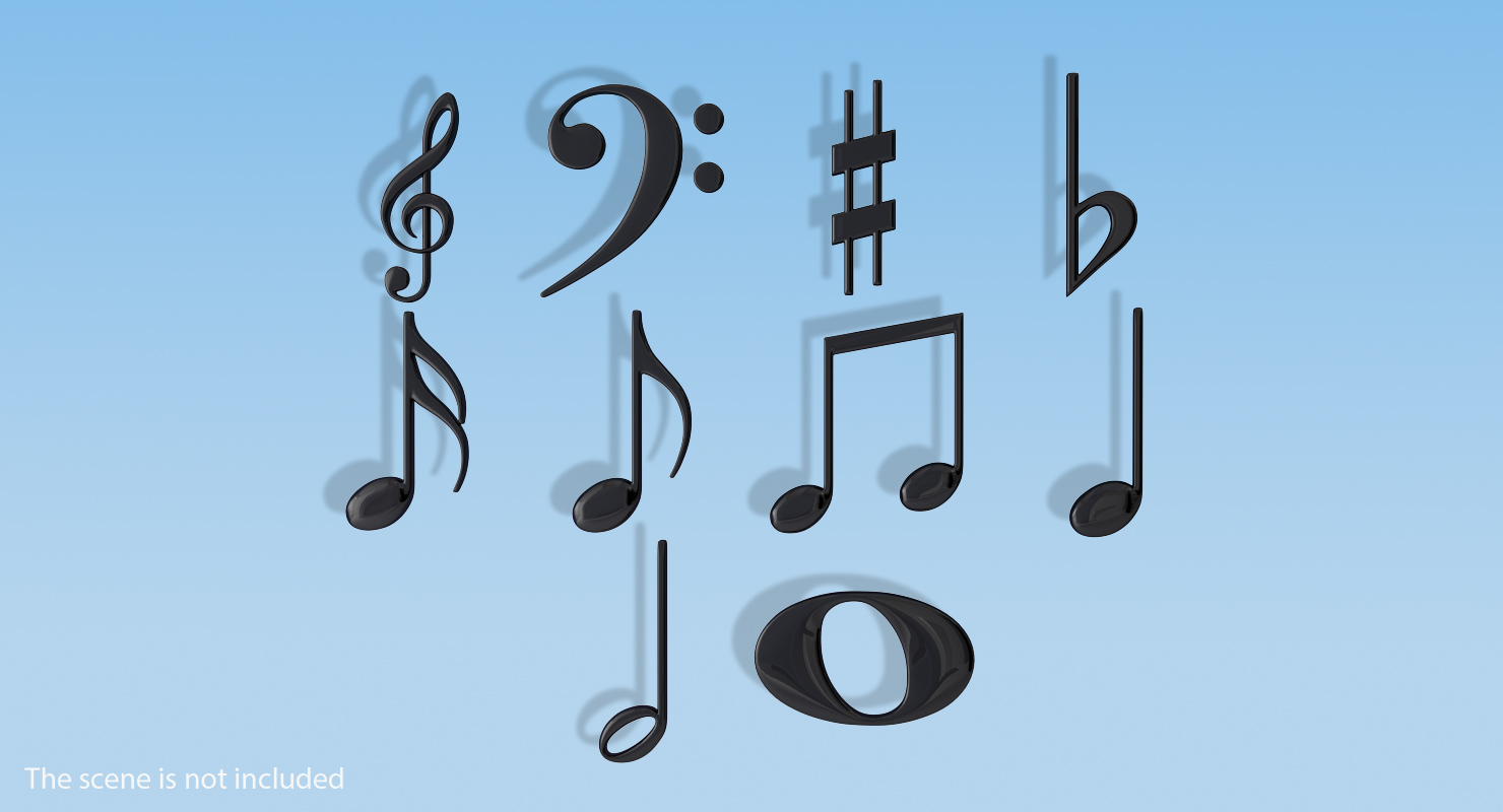 3D Plastic Musical Notes