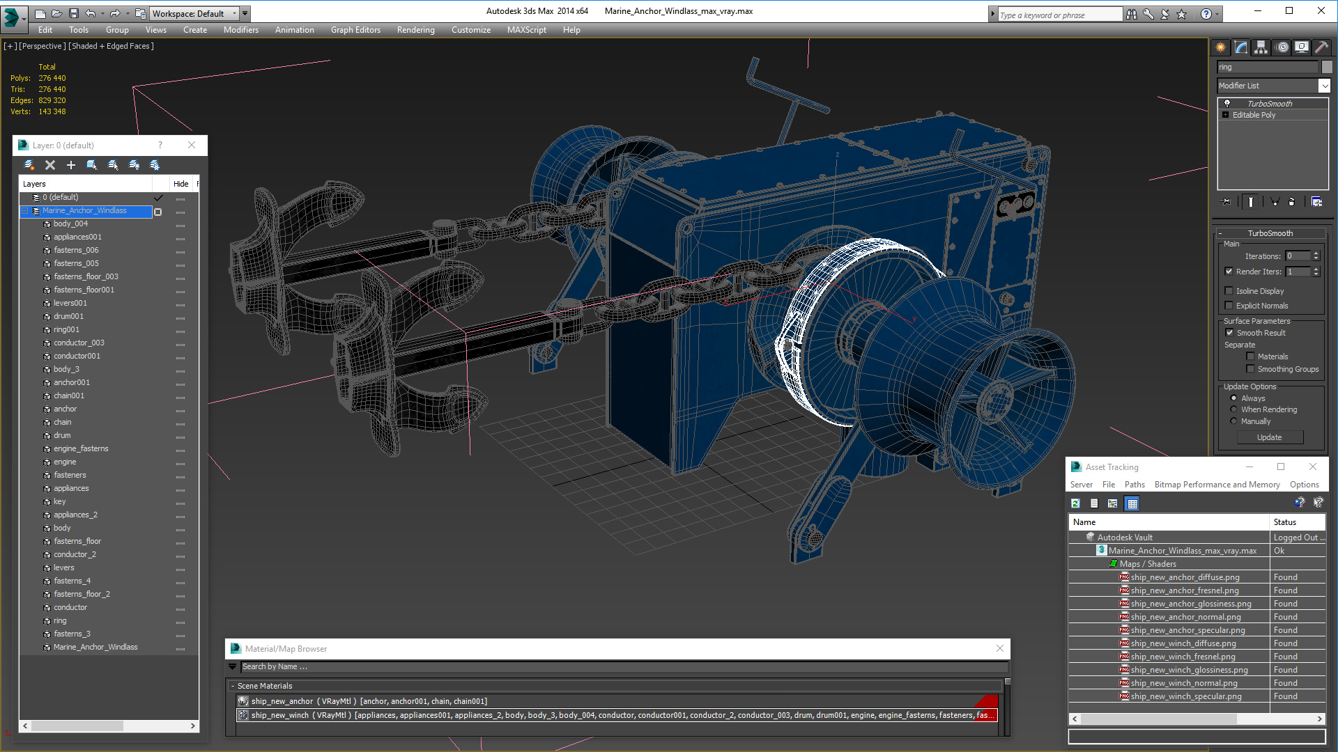 Marine Anchor Windlass 3D