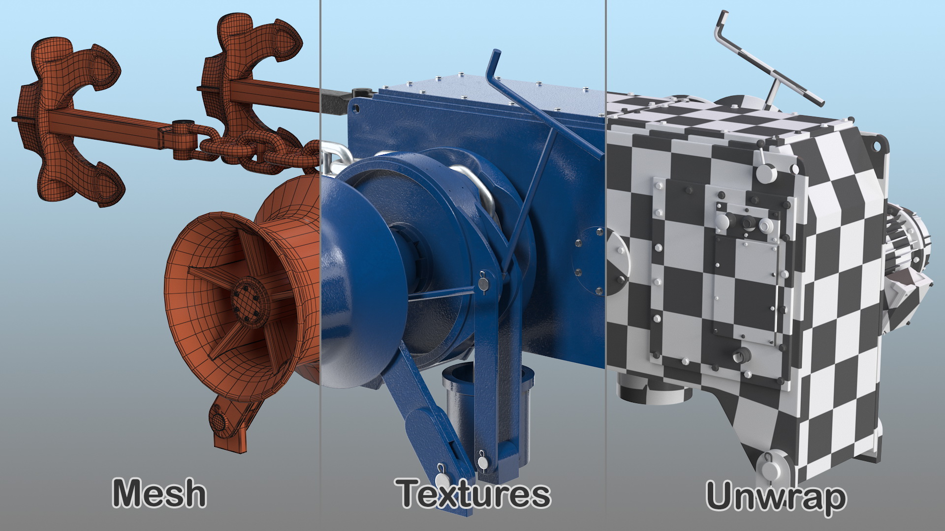 Marine Anchor Windlass 3D