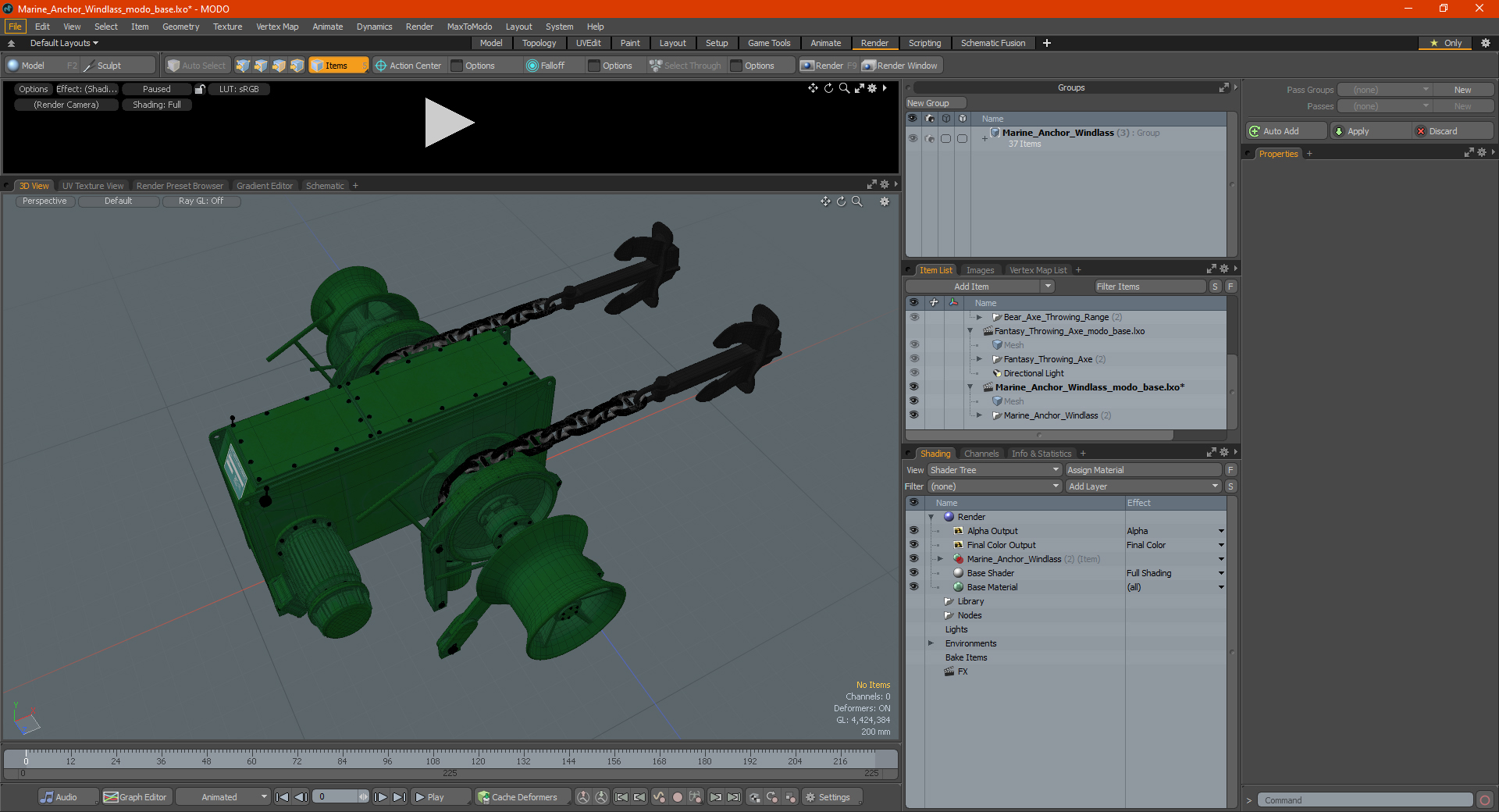Marine Anchor Windlass 3D