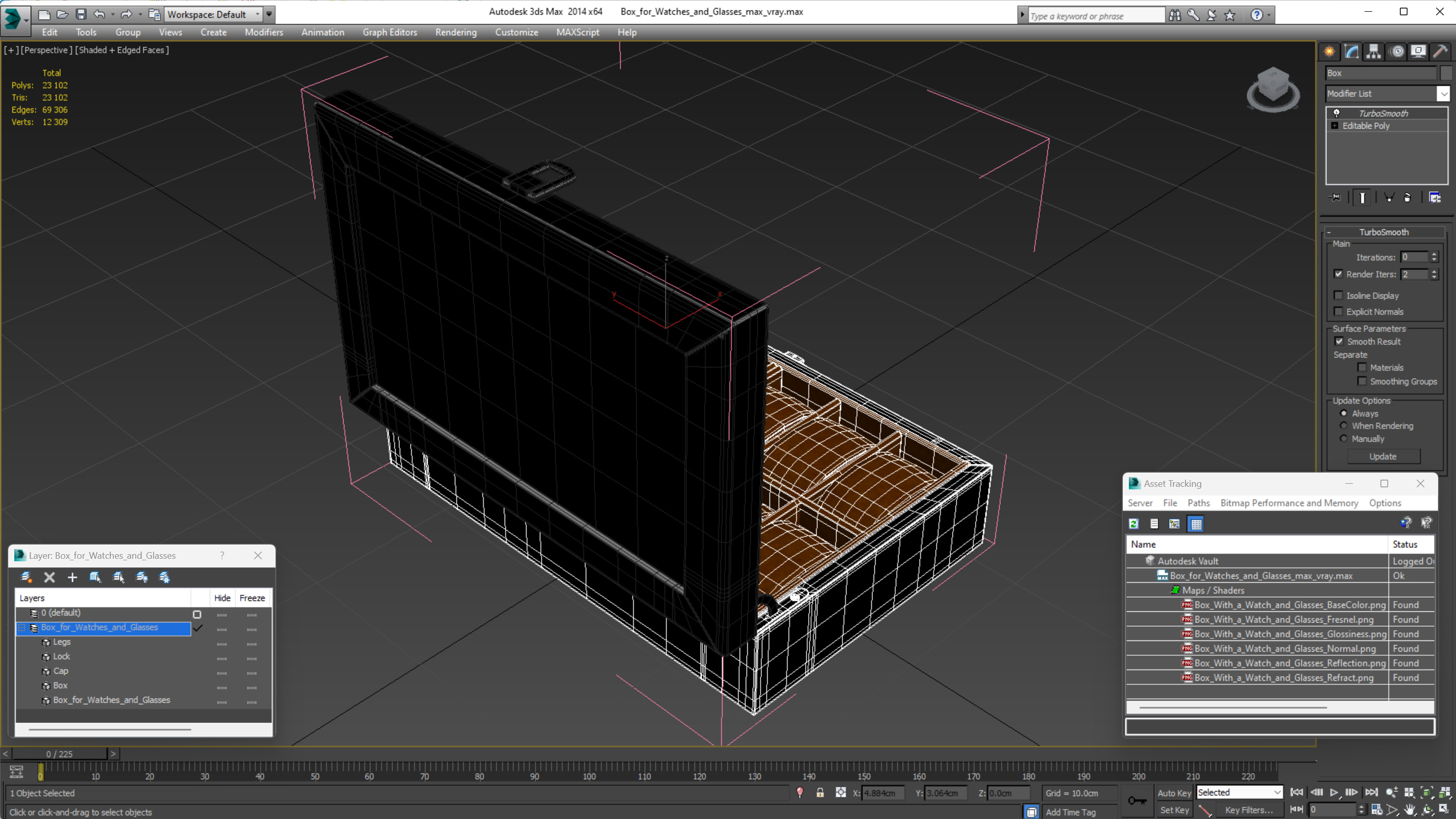 Box for Watches and Glasses 3D