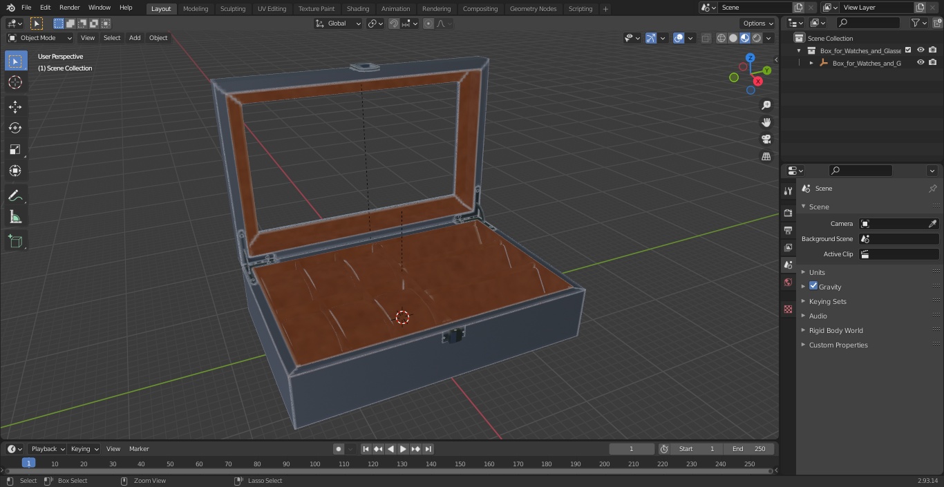 Box for Watches and Glasses 3D