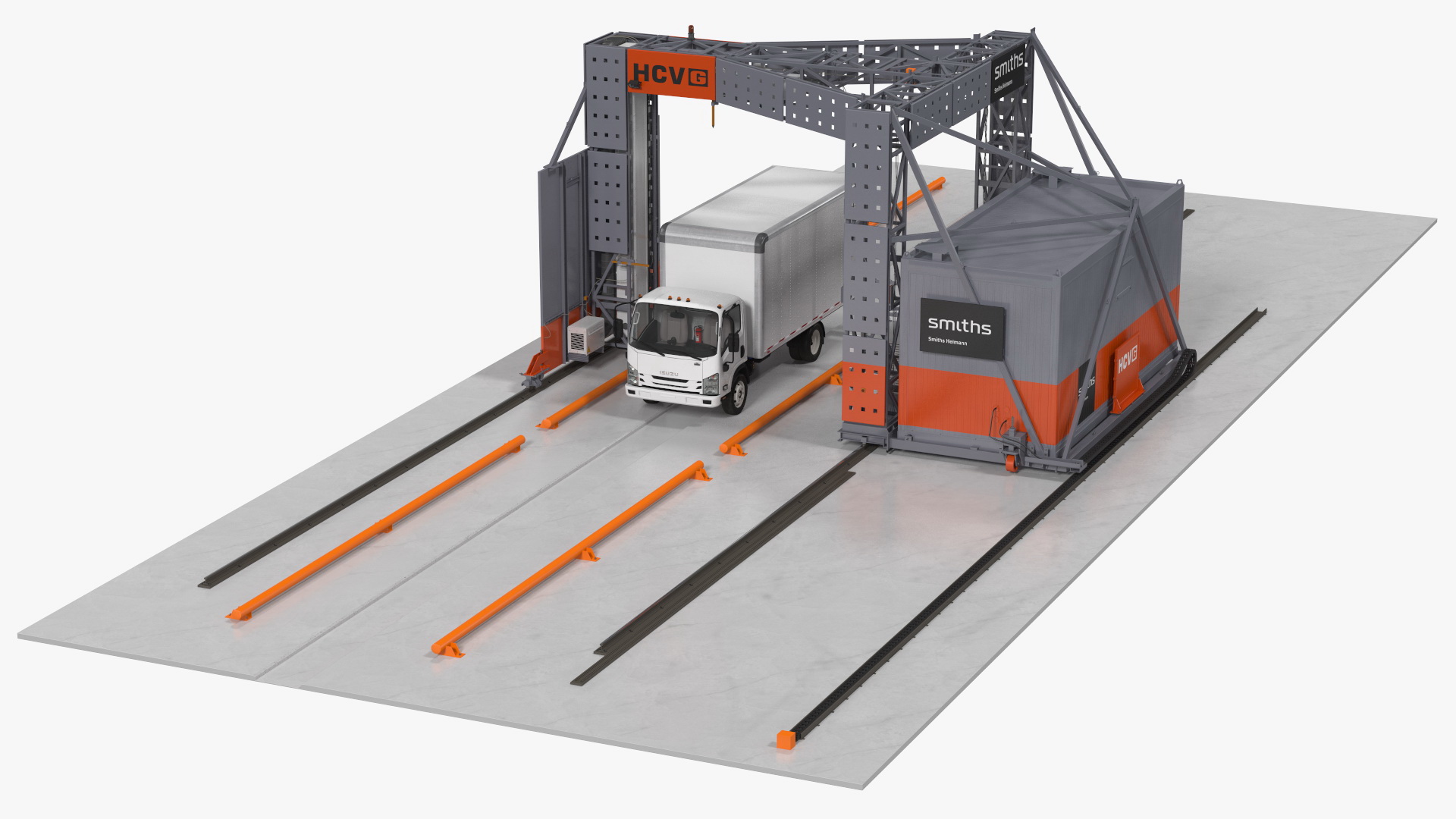 Freight Scanner HCVG with Isuzu Truck Rigged 3D model