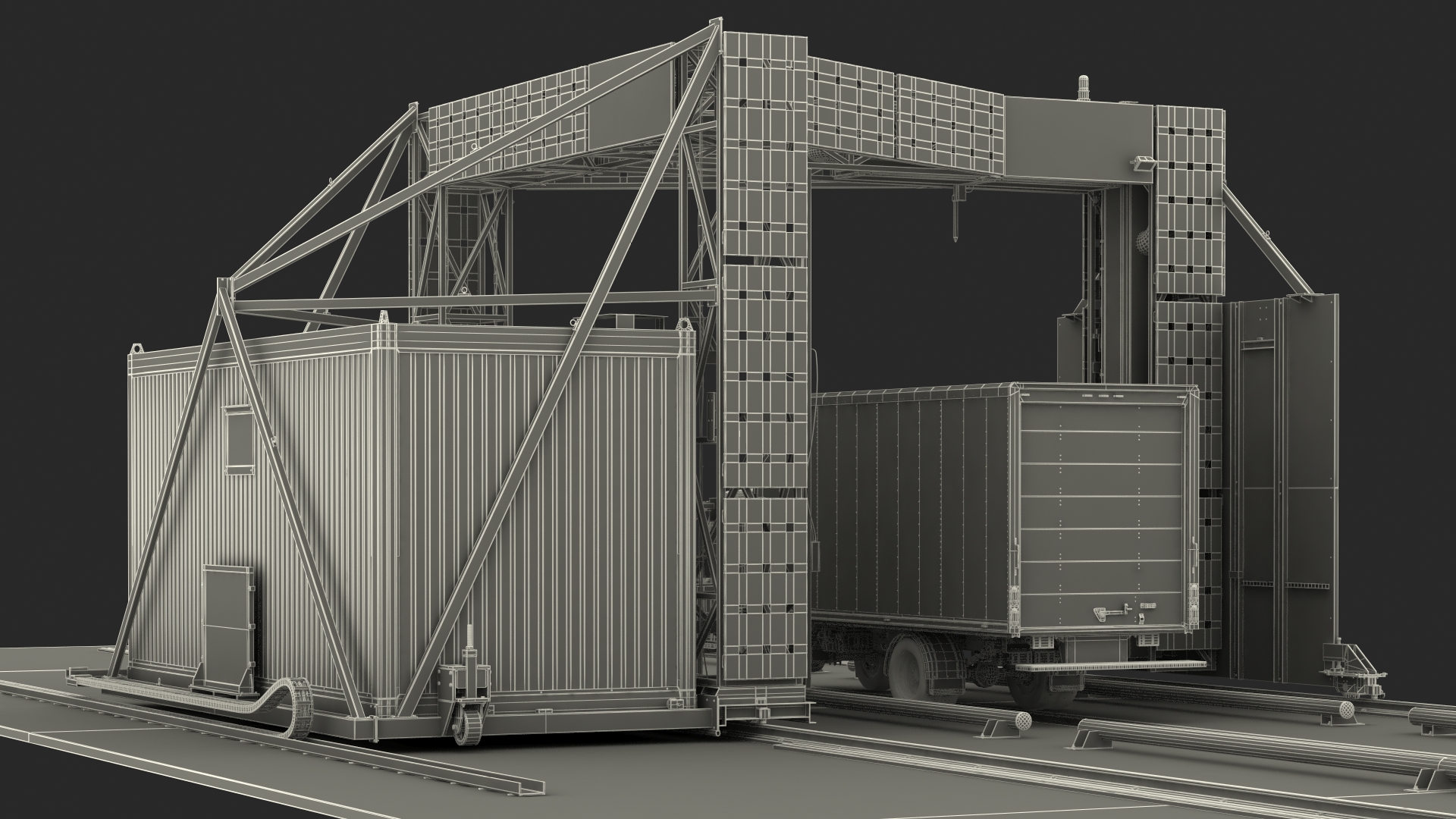 Freight Scanner HCVG with Isuzu Truck Rigged 3D model