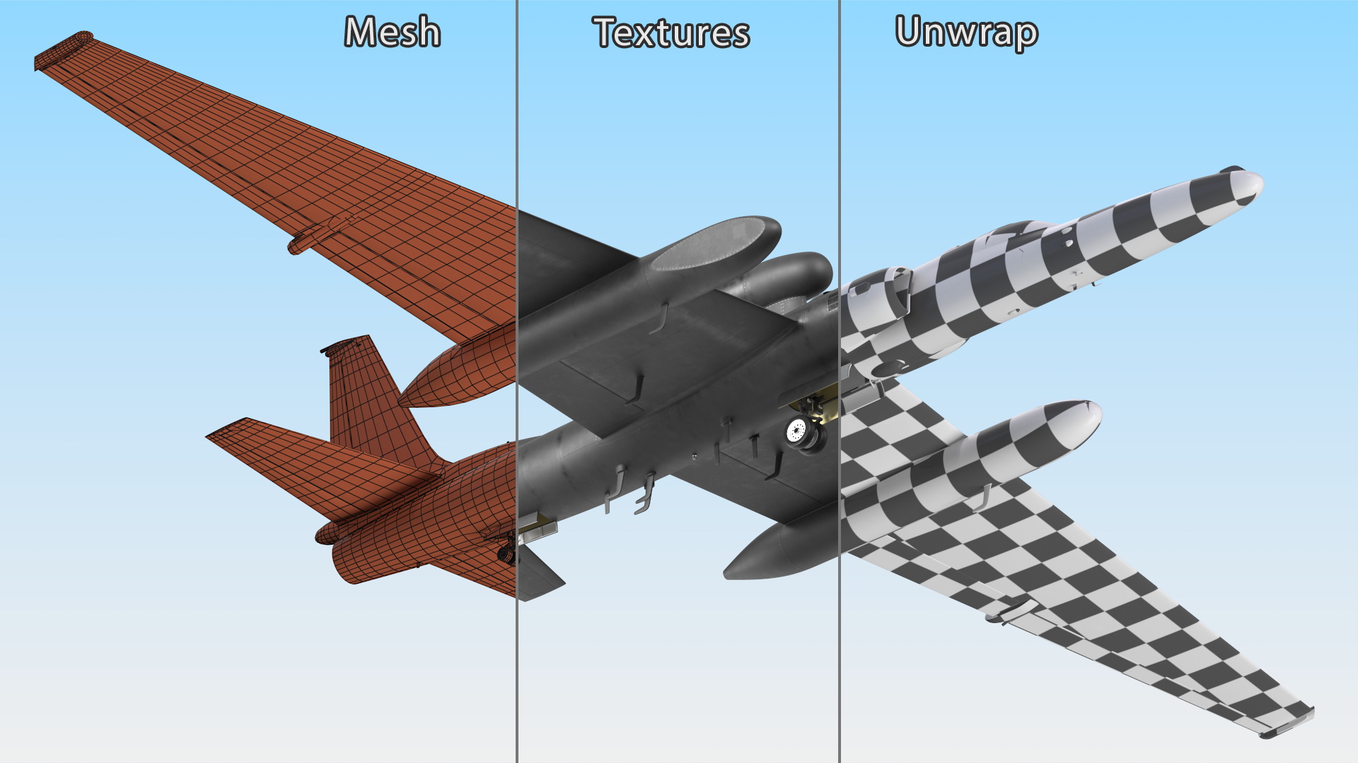 Aircraft Lockheed U_2 Dragon Lady Simple Interior 3D model