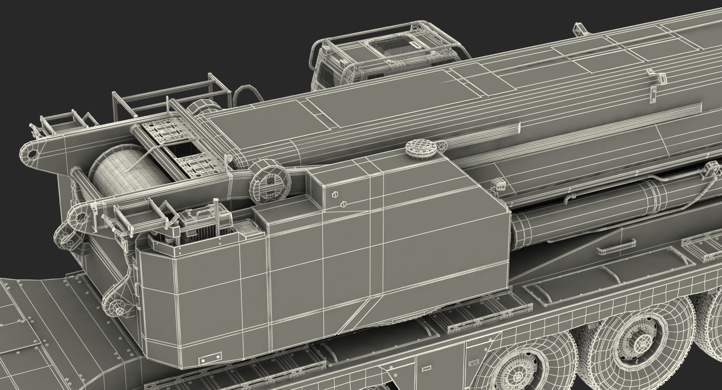 3D model Heavy Duty Mobile Crane Rigged