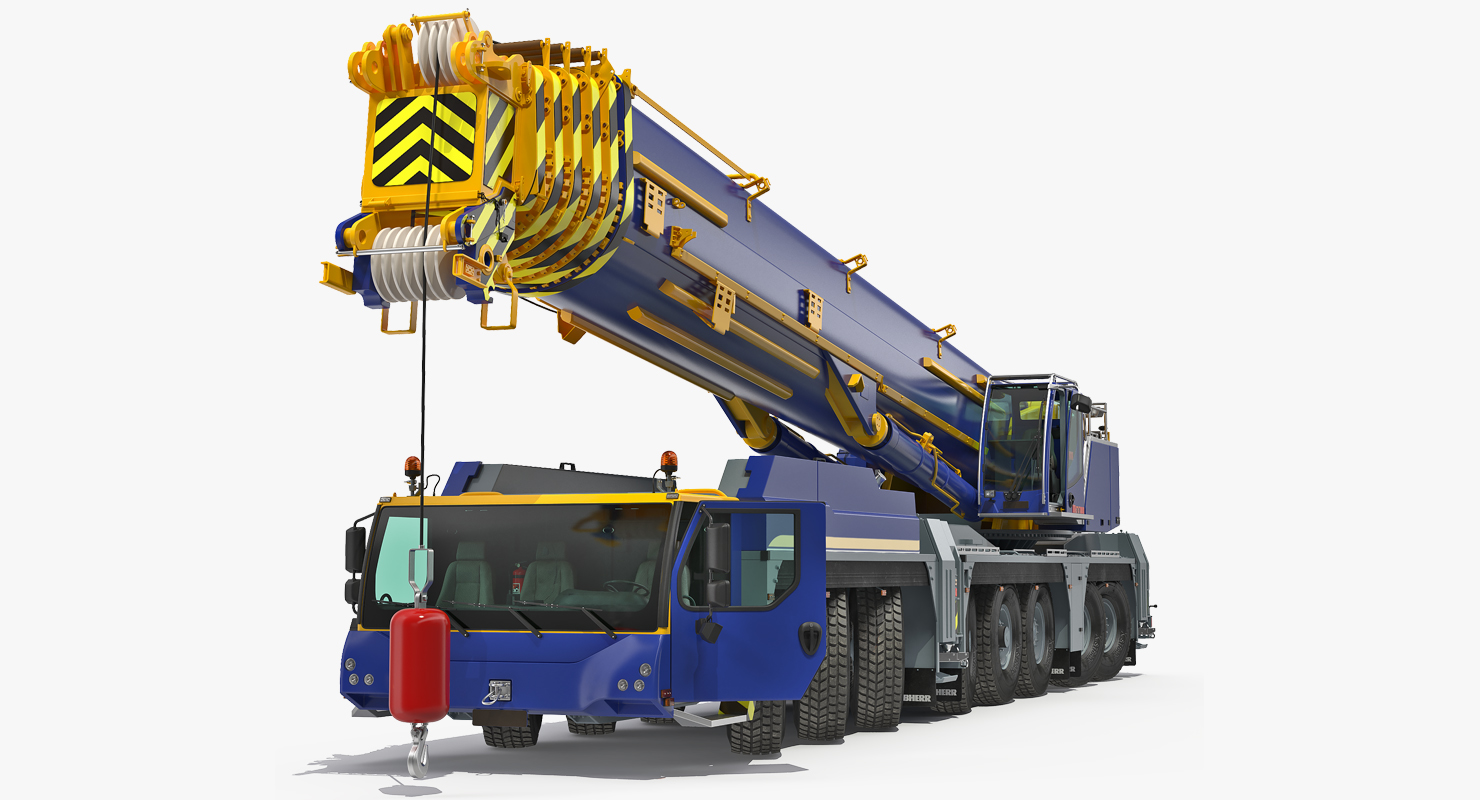 3D model Heavy Duty Mobile Crane Rigged