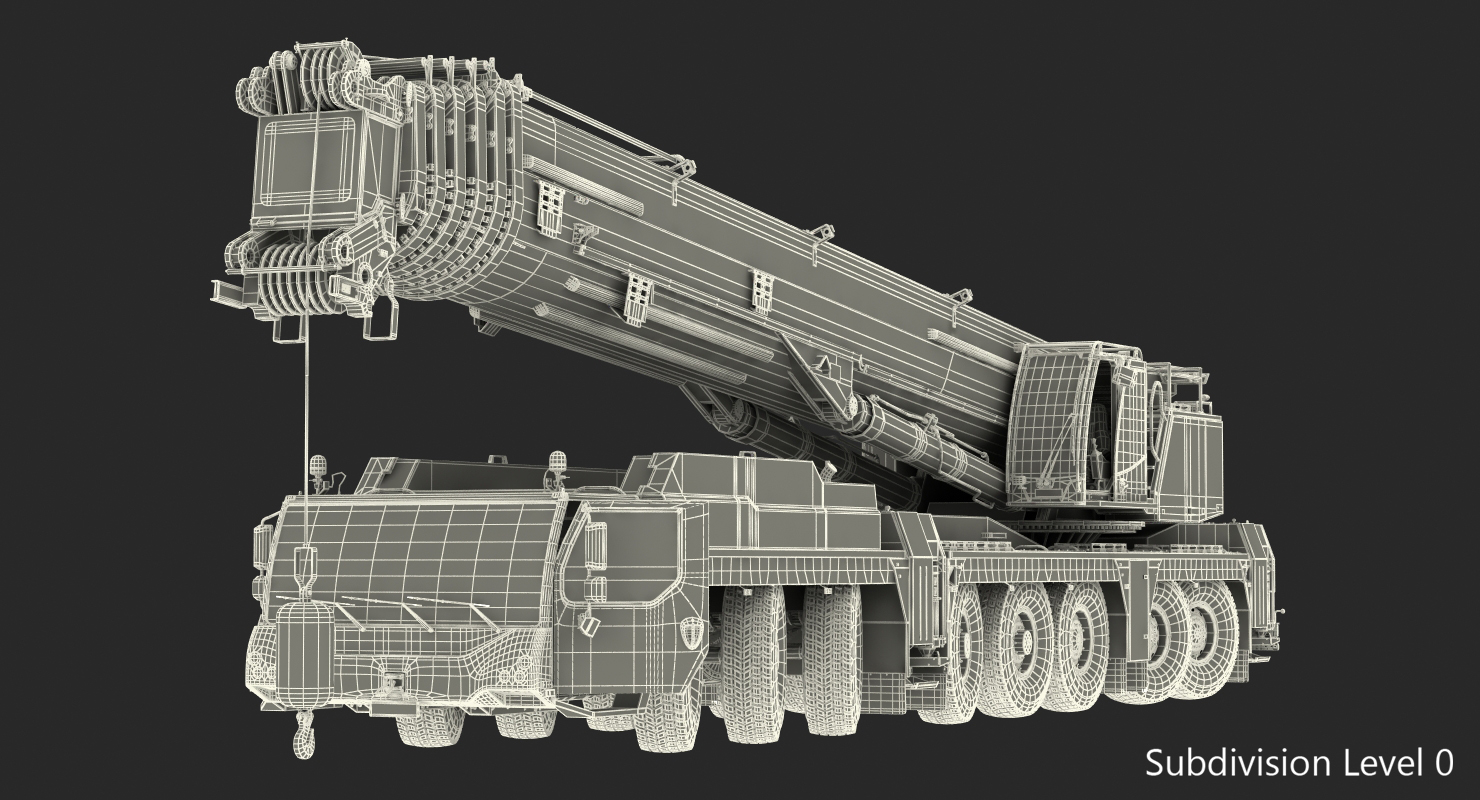 3D model Heavy Duty Mobile Crane Rigged