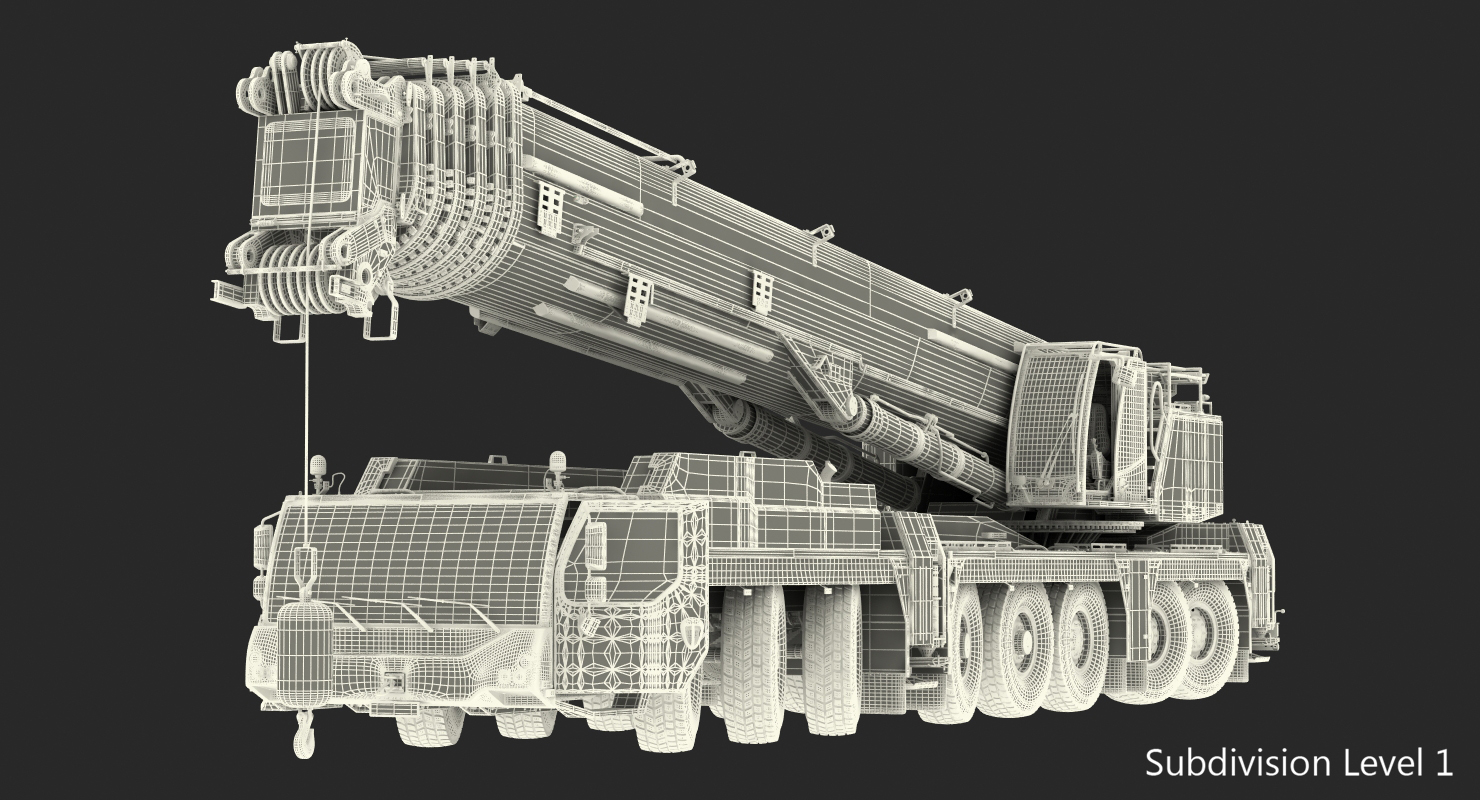 3D model Heavy Duty Mobile Crane Rigged