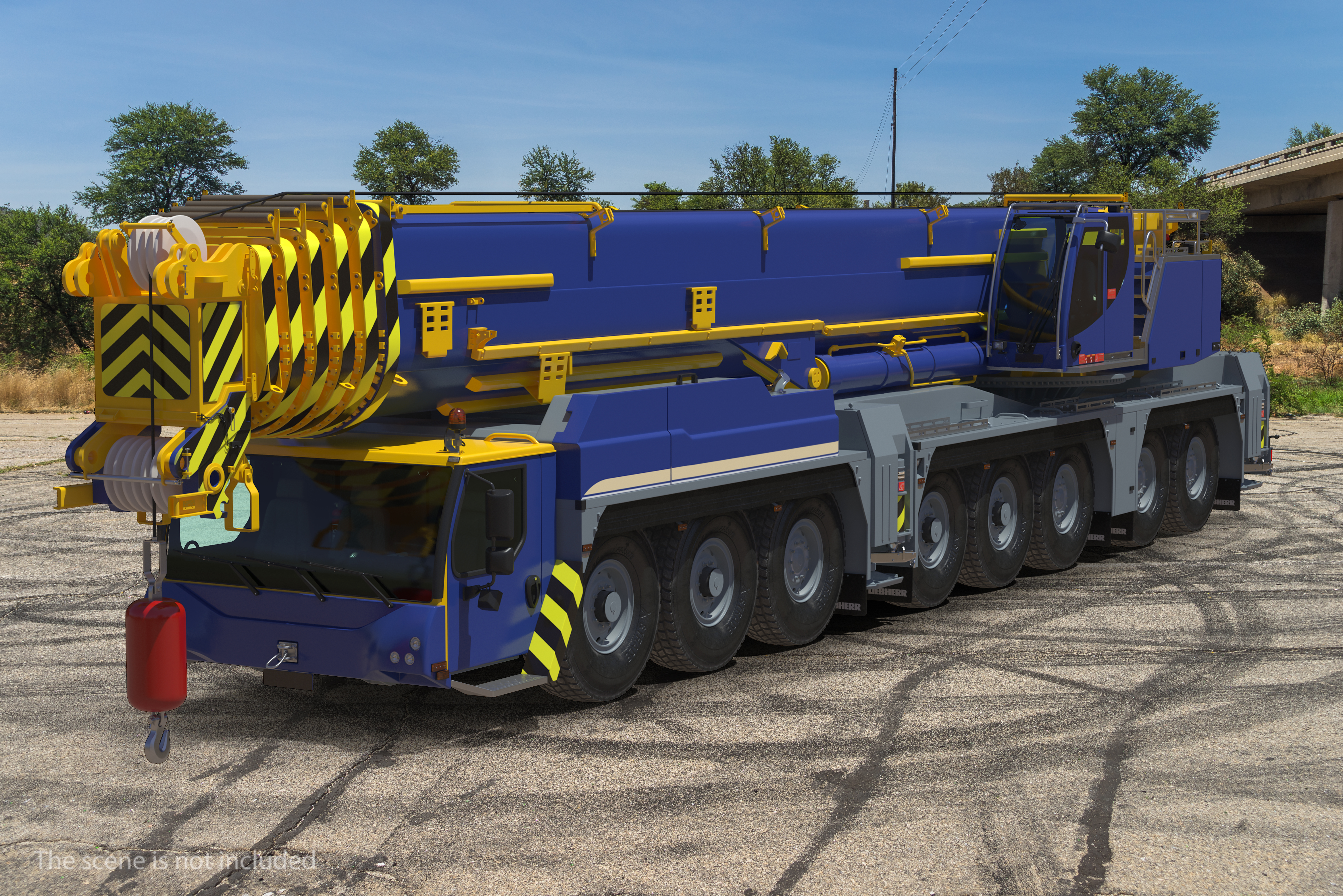 3D model Heavy Duty Mobile Crane Rigged