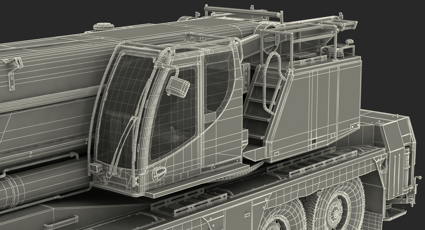 3D model Heavy Duty Mobile Crane Rigged