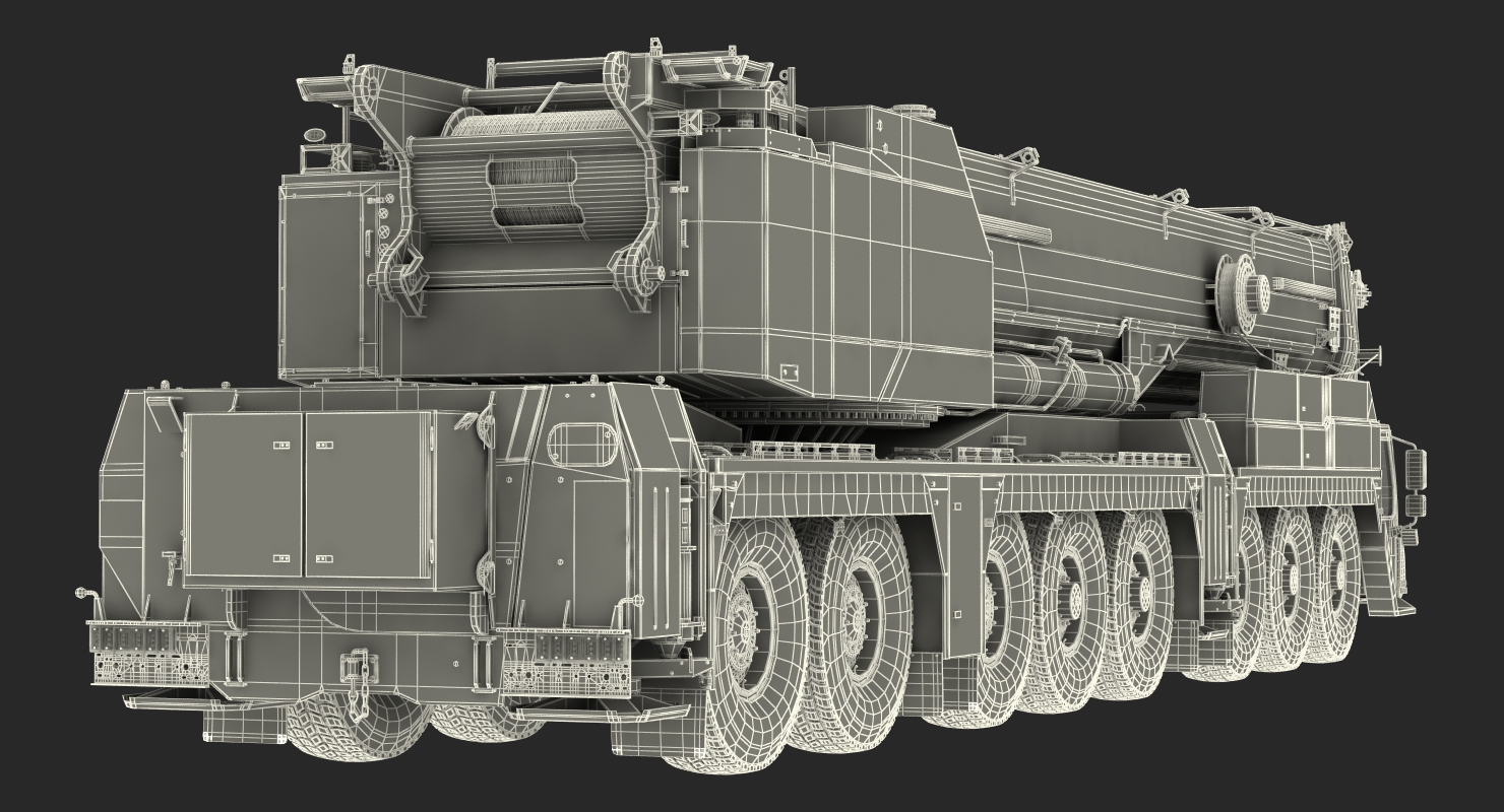 3D model Heavy Duty Mobile Crane Rigged