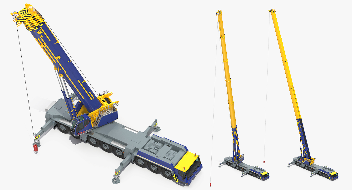 3D model Heavy Duty Mobile Crane Rigged