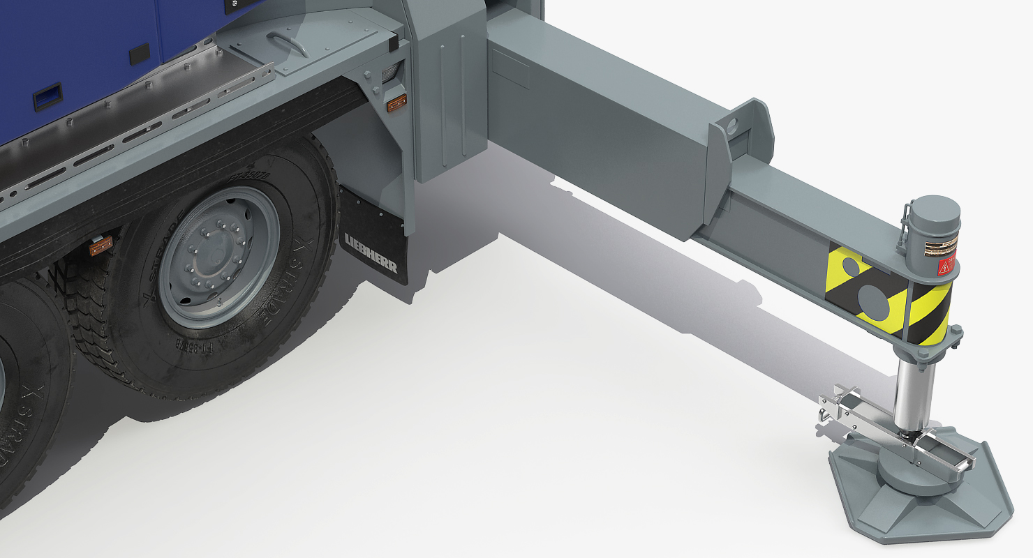 3D model Heavy Duty Mobile Crane Rigged