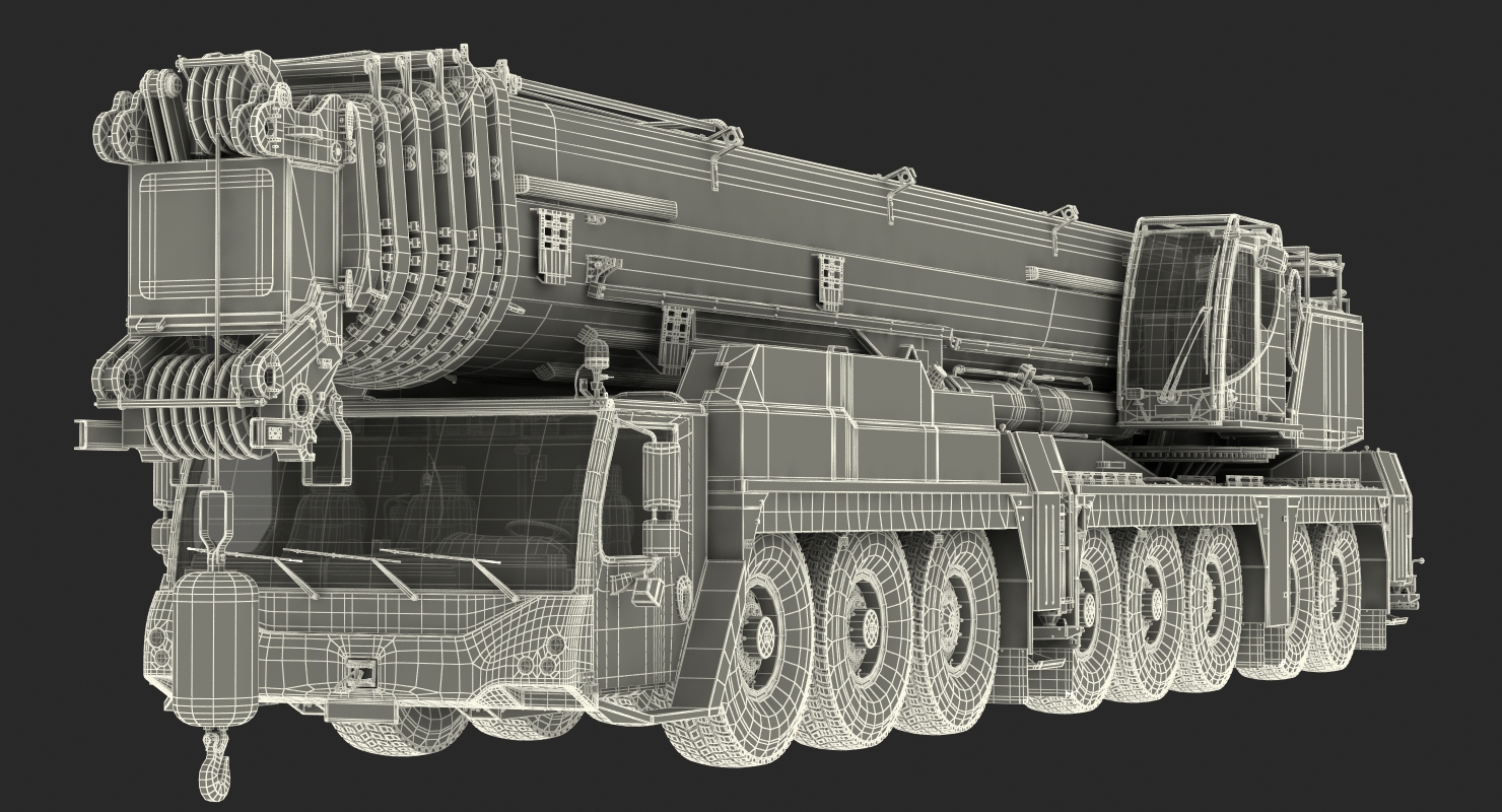 3D model Heavy Duty Mobile Crane Rigged