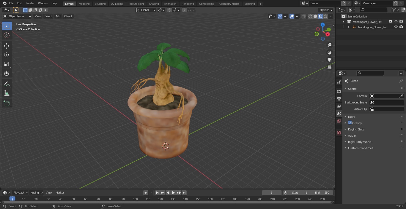 3D Mandragora Flower Pot