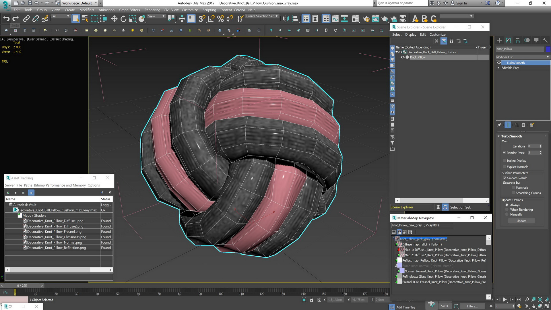 3D model Decorative Knot Ball Pillow Cushion