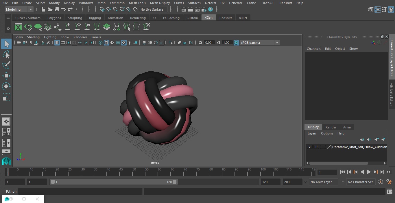3D model Decorative Knot Ball Pillow Cushion