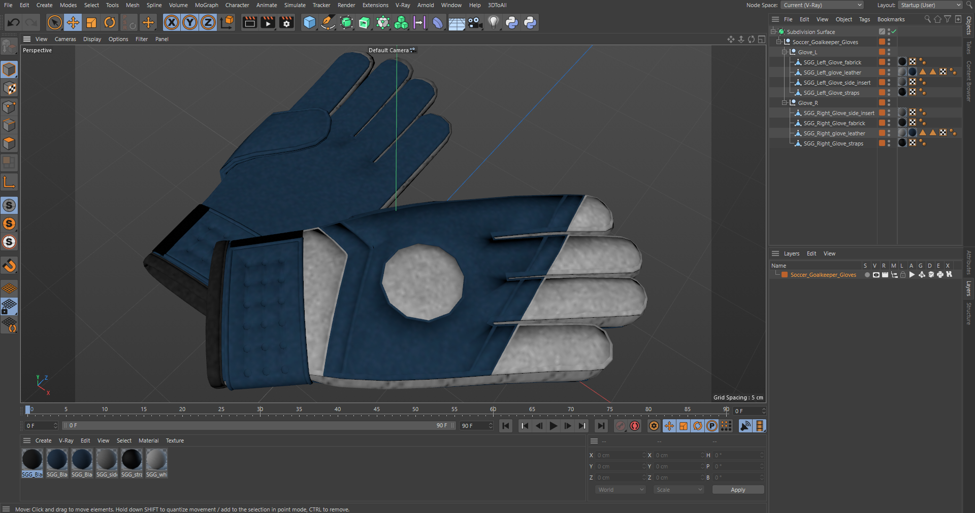Soccer Goalkeeper Gloves 3D model