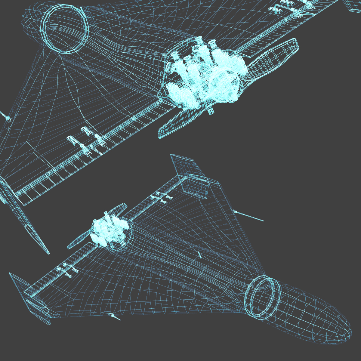 Wireframe Hologram - Blue