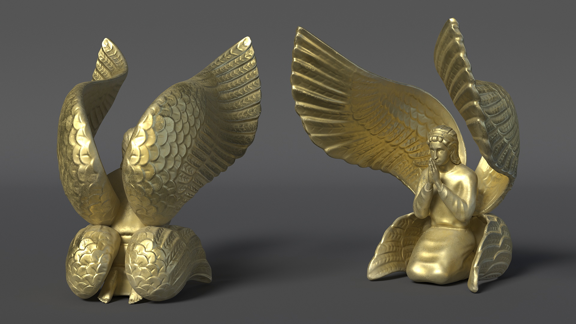 Praying Seraph Figure for 3D Print 3D model