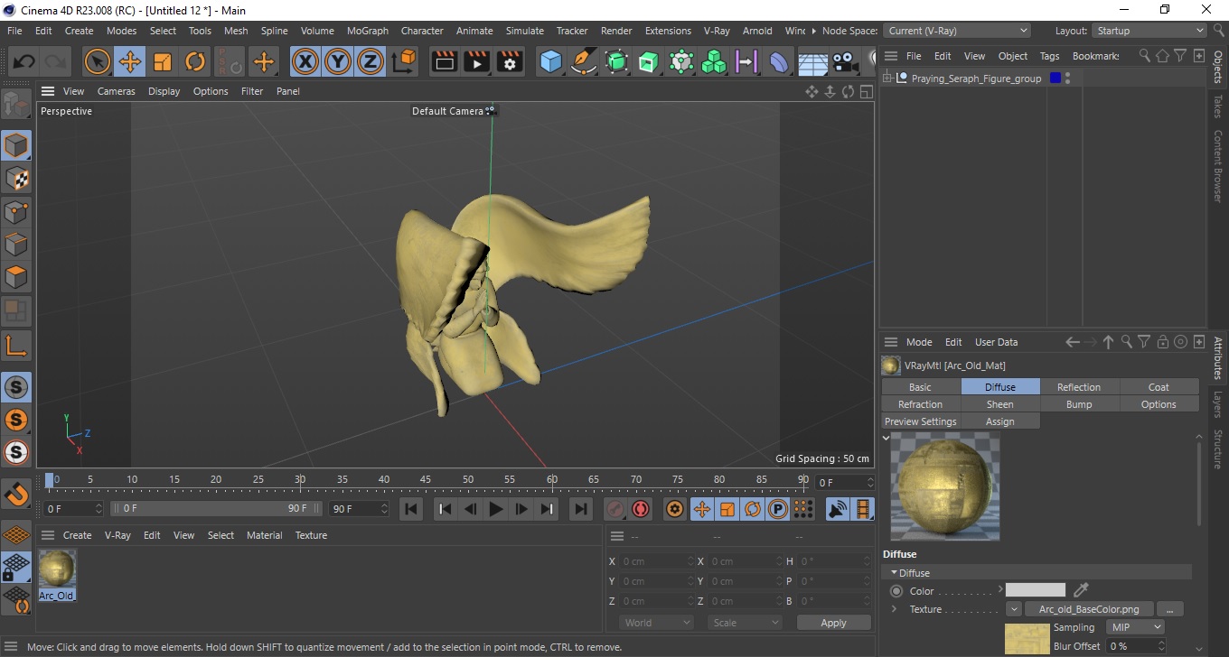 Praying Seraph Figure for 3D Print 3D model
