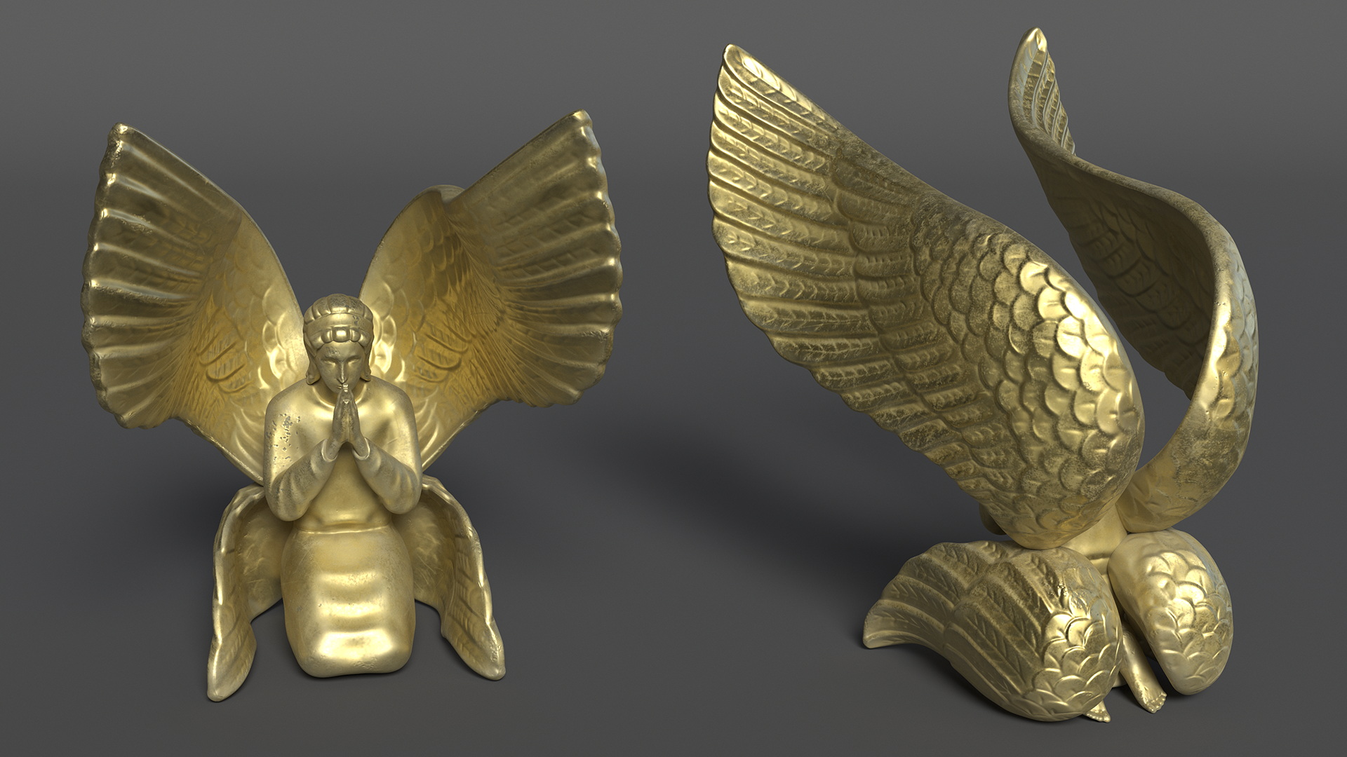 Praying Seraph Figure for 3D Print 3D model