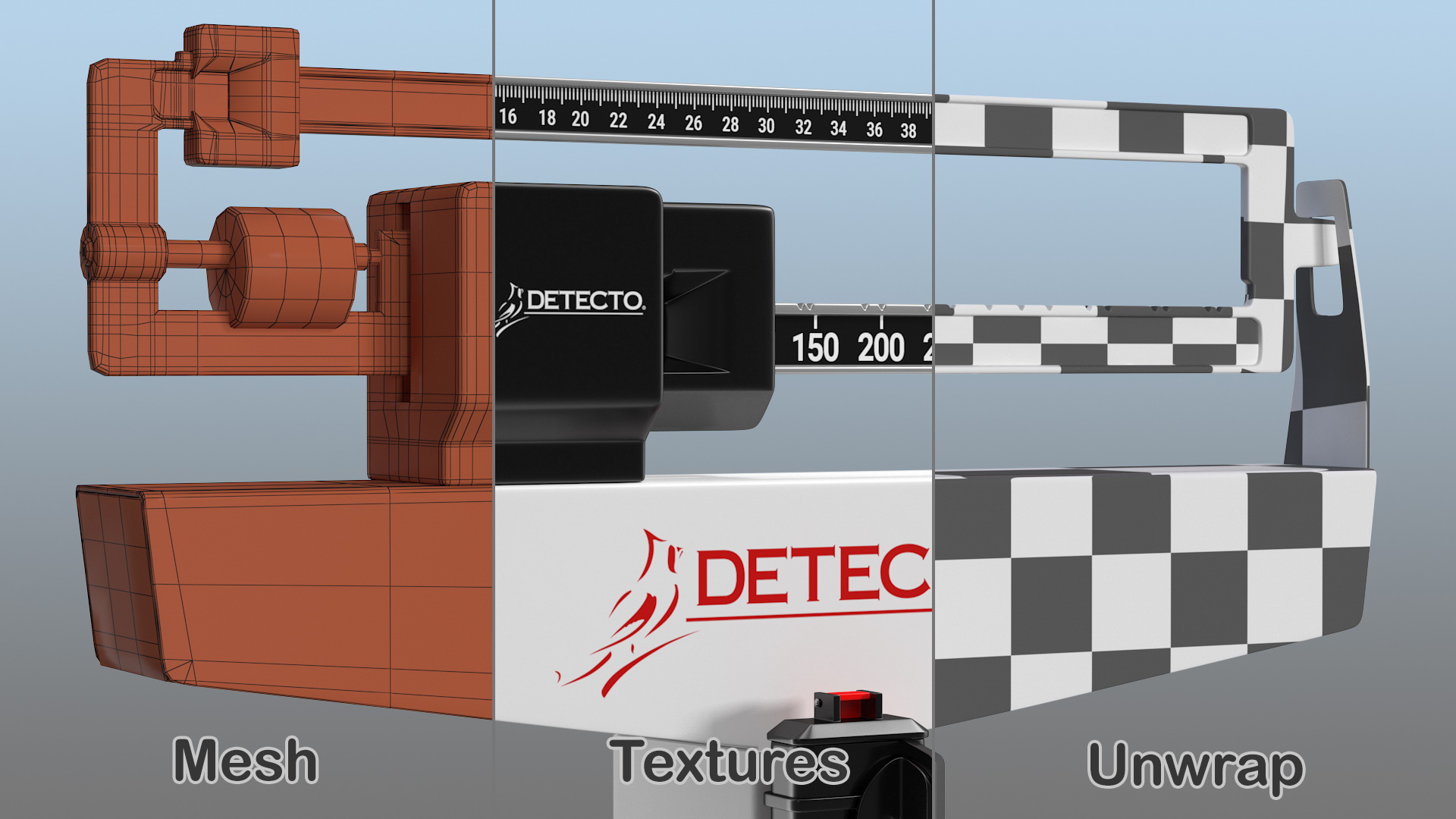 3D model Detecto Weigh Beam Scale with Height Rod