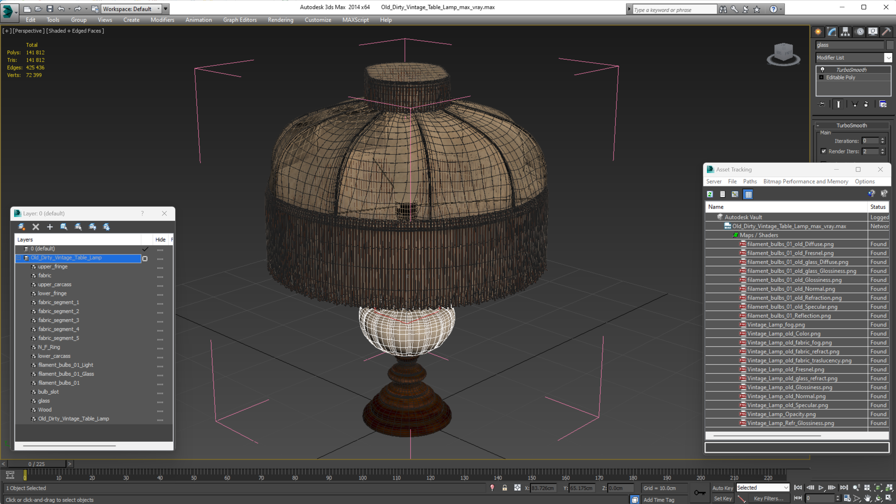 3D Old Dirty Vintage Table Lamp model