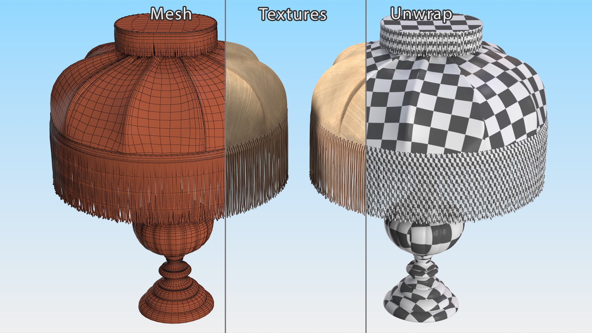 3D Old Dirty Vintage Table Lamp model