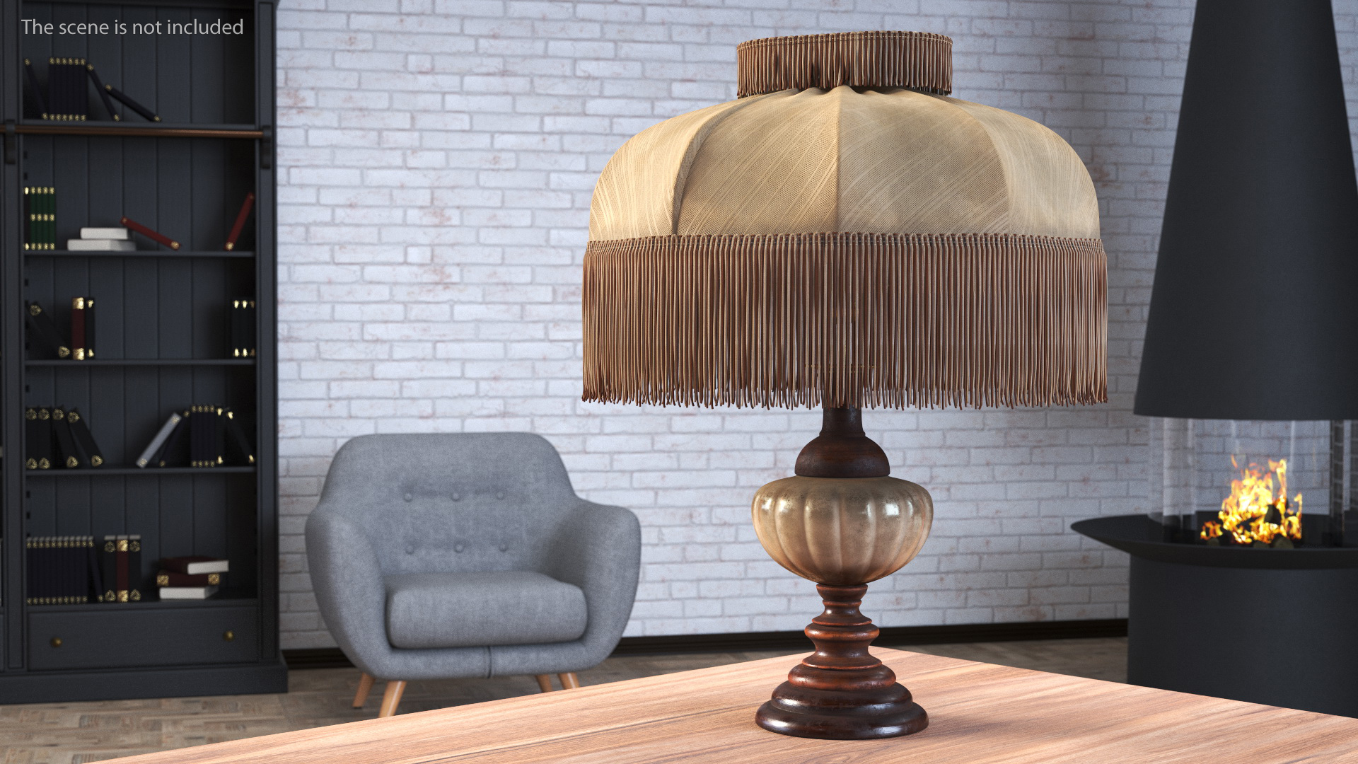 3D Old Dirty Vintage Table Lamp model